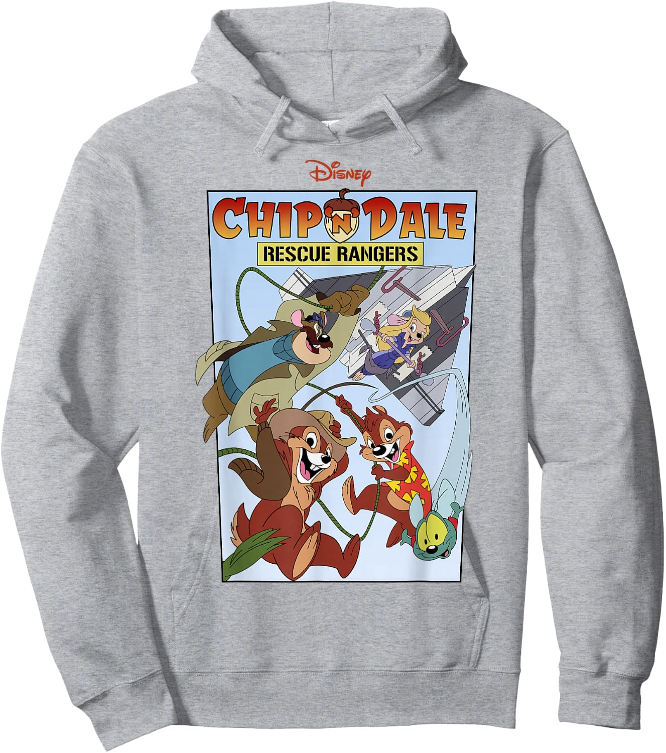 Disney Chip 'N Dale Rescue Rangers Group Shot Poster Hoodie - Hoodie | Ash