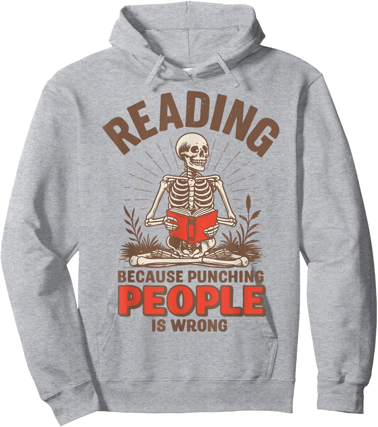 Reading Because Punching People Is Wrong Hoodie - Hoodie | Ash