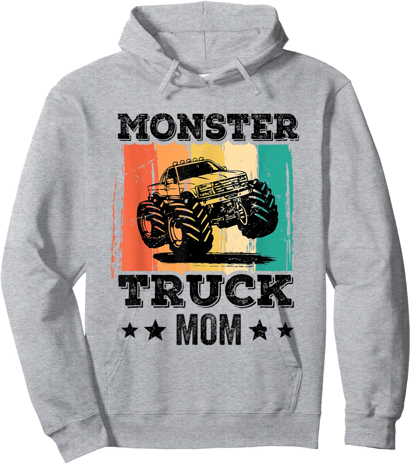 Monster Truck Mom Mum Mother's Day Retro Vintage Women Hoodie - Hoodie | Ash