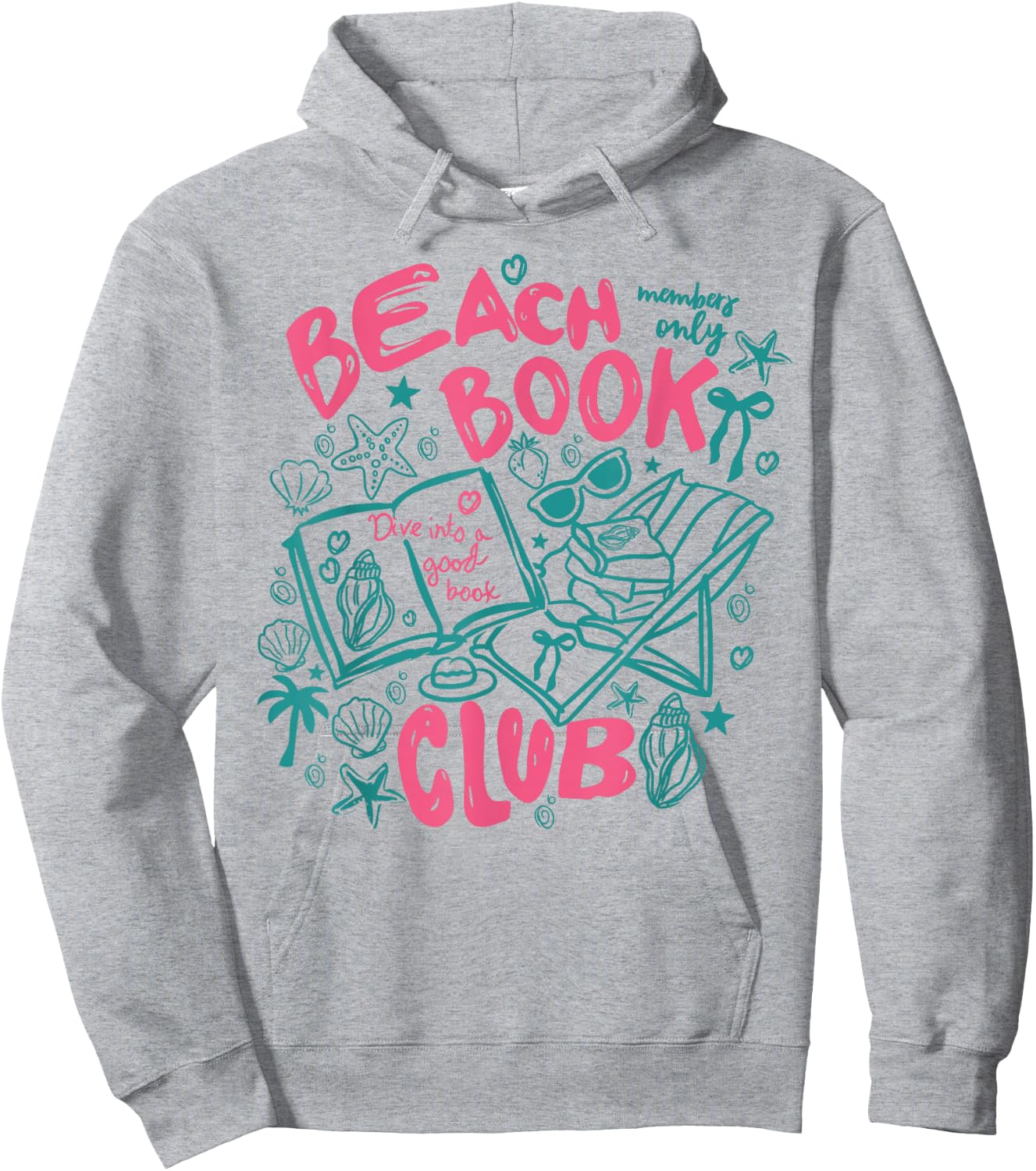 Beach Book Club Trending Book Lover Funny Summer Reading Hoodie - Hoodie | Ash