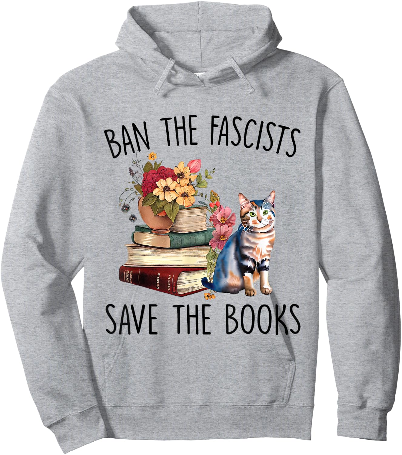 Ban The Fascists Save The Books Book Lover Worm Nerd Hoodie - Hoodie | Ash