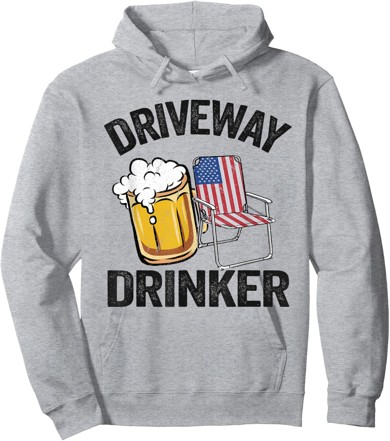 Beer Lover American Flag 4th Of July Party Driveway Drinker Hoodie - Hoodie | Ash