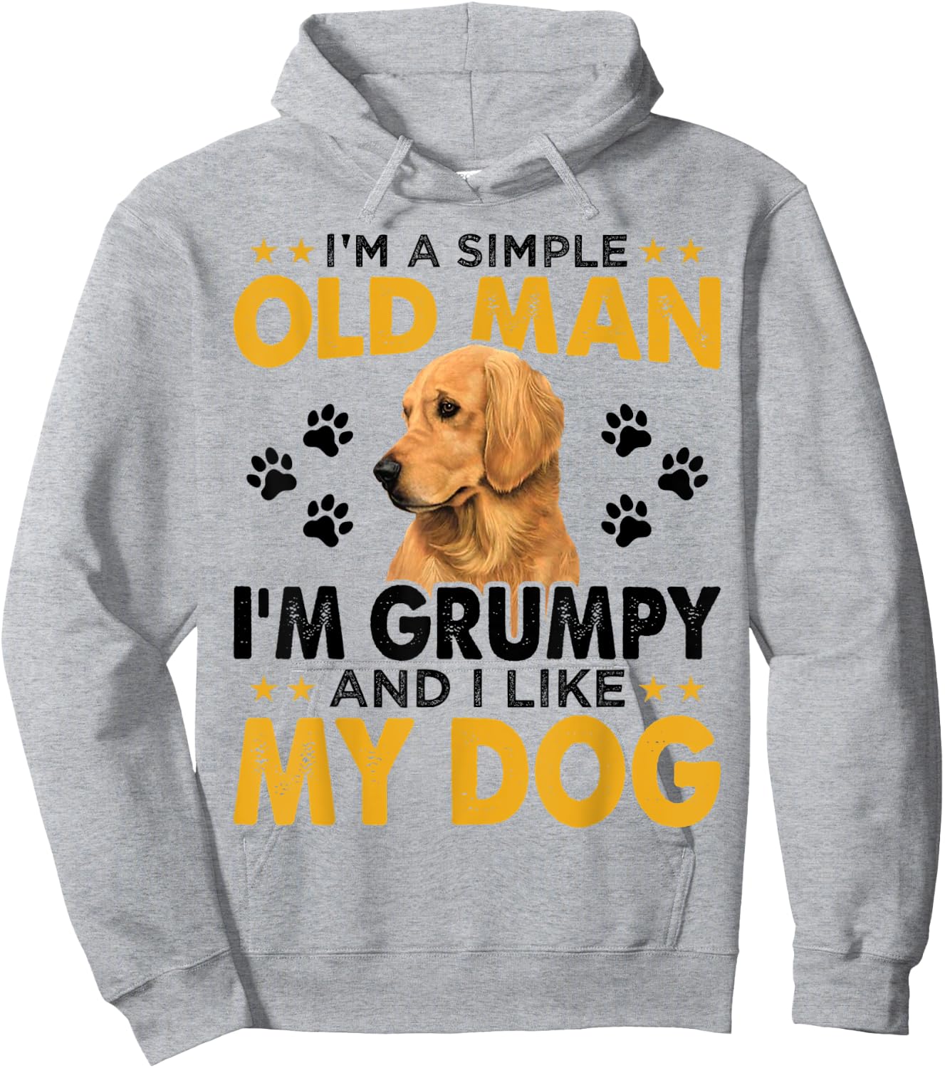 Funny I'm A Simple Old Man I'm Grumpy And I Like My Dog Hoodie - Hoodie | Ash