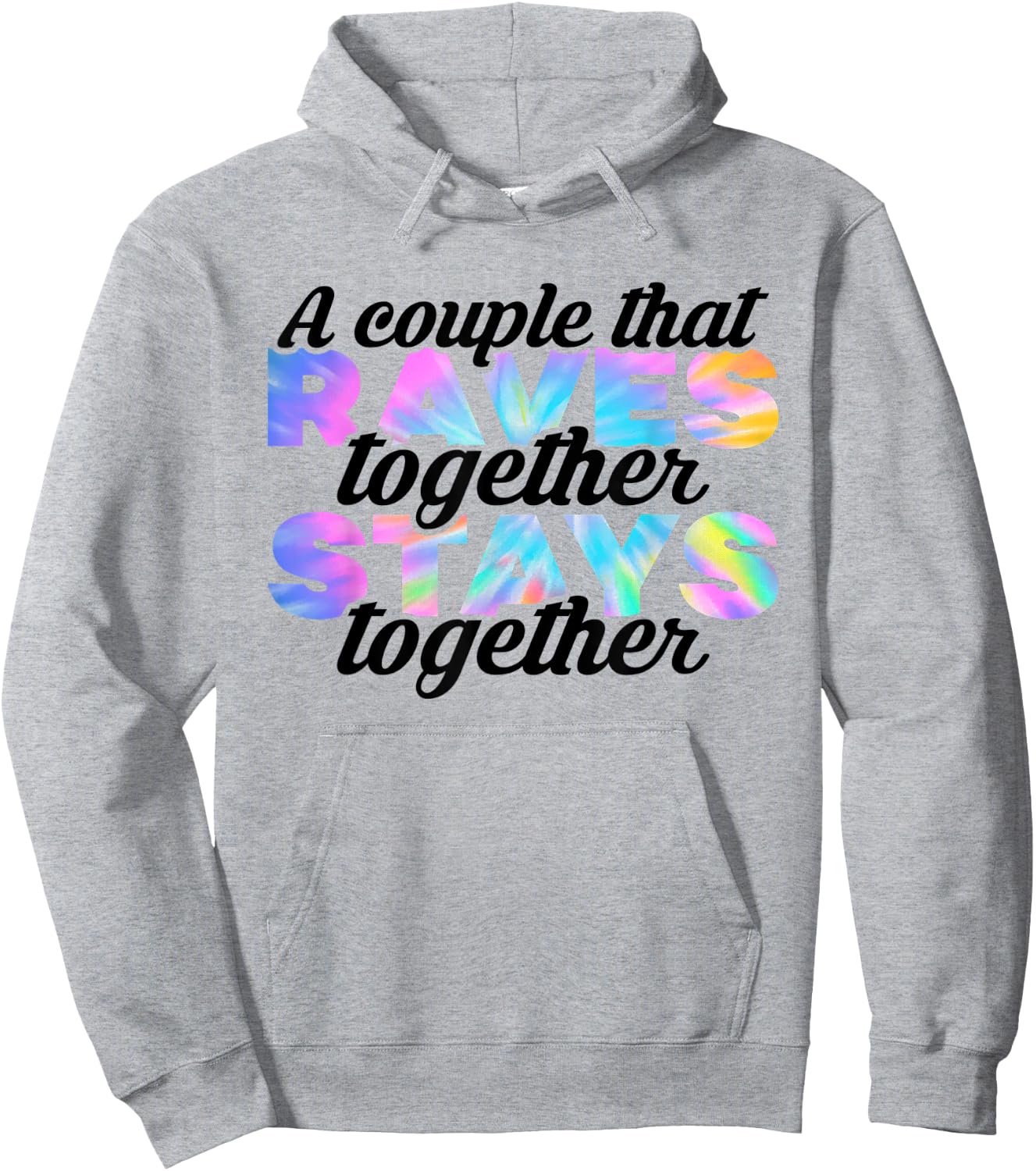 Rave Couple Matching EDM Dance Music Festival Tie Dye Hoodie - Hoodie | Ash