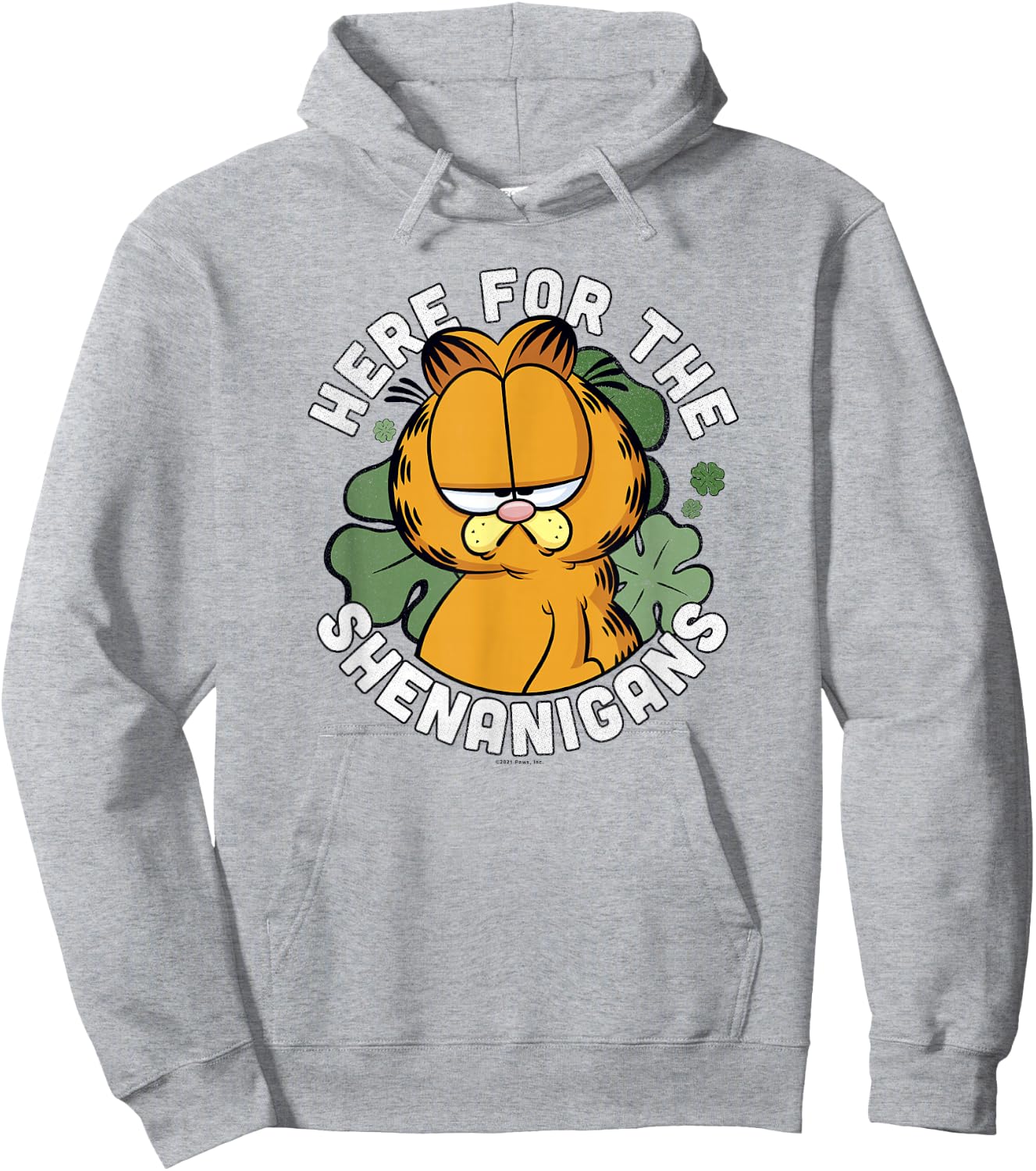 Garfield St. Patrick's Day Here For The Shenanigans Hoodie - Hoodie | Ash