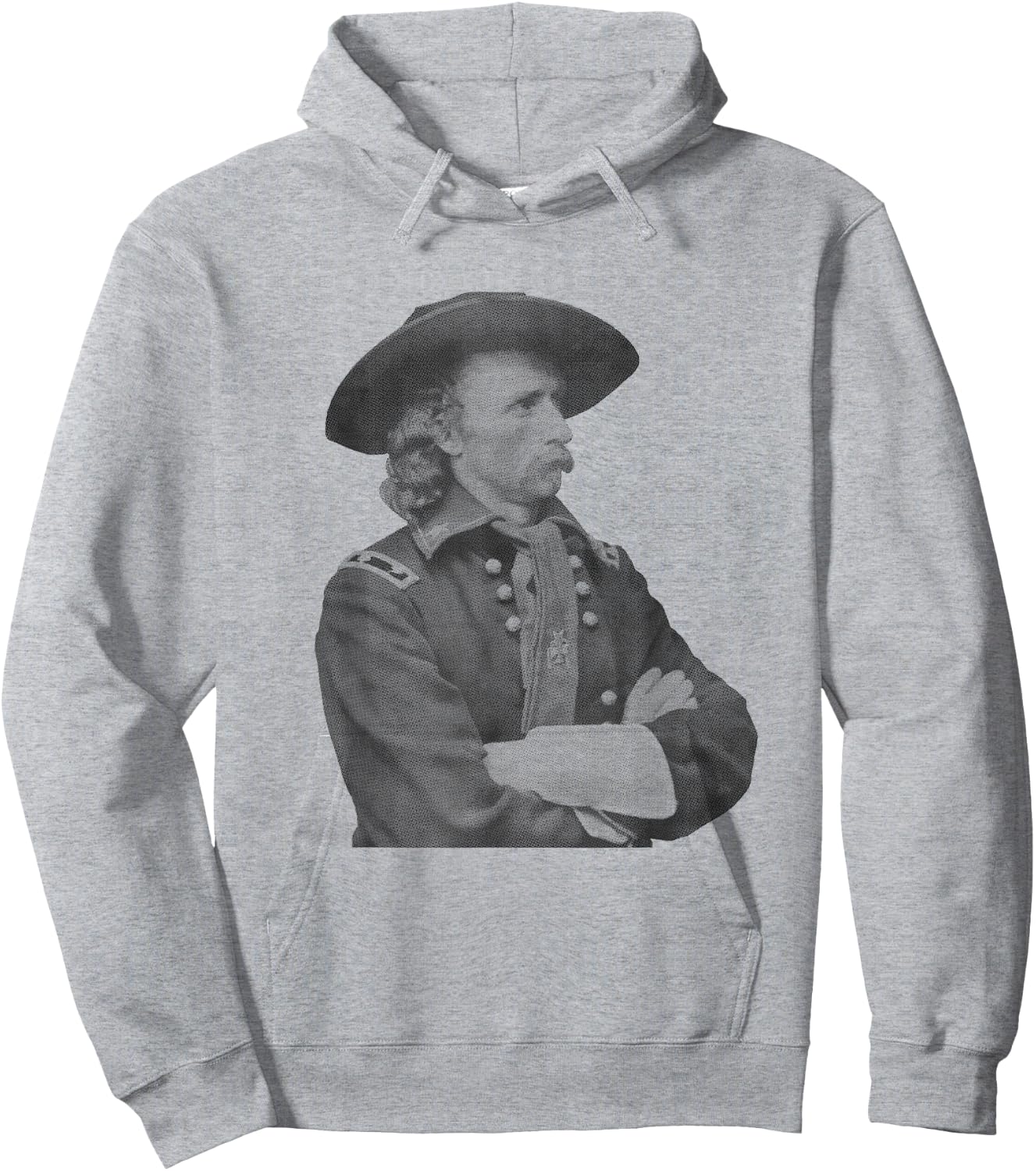War Is Hell Store Men's George Armstrong Custer Military History , Grey, Small, Short Sleeve Hoodie - Hoodie | Ash