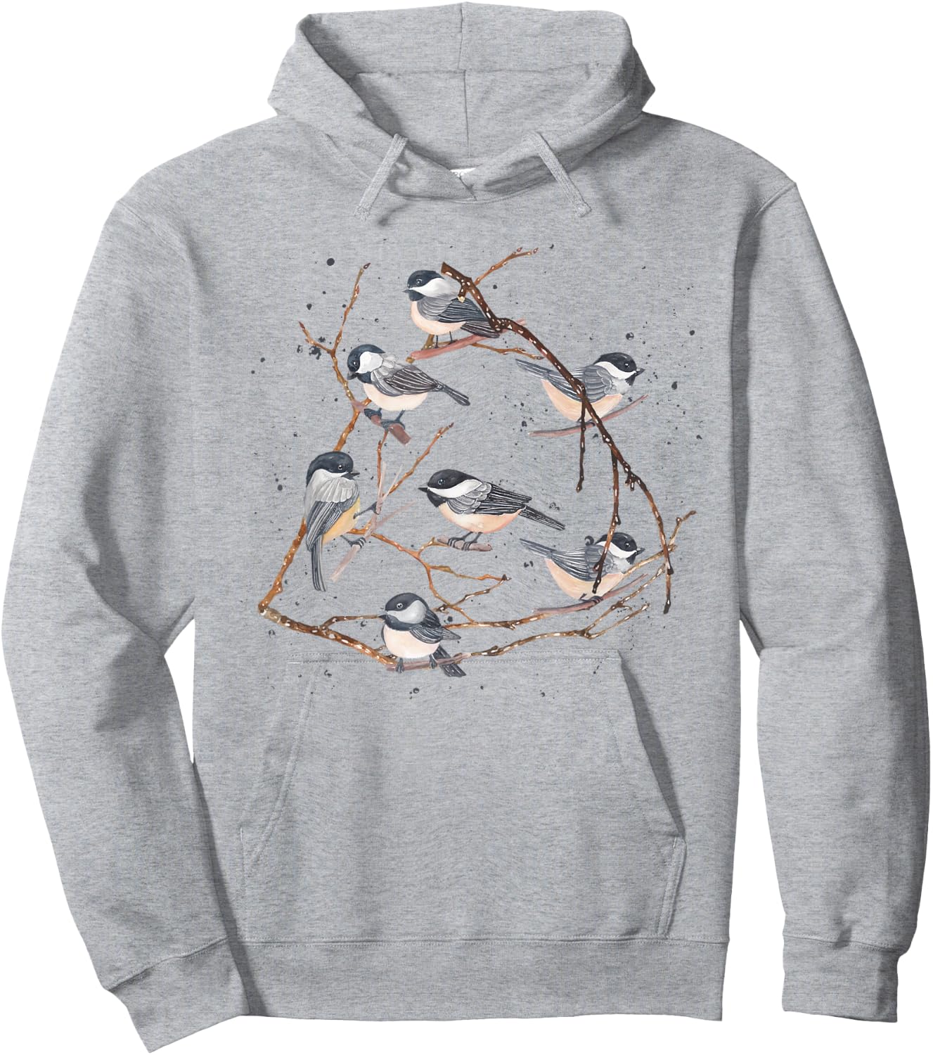 Chickadee Bird Watching Birding Nature Tree Branch Bird Hoodie - Hoodie | Ash
