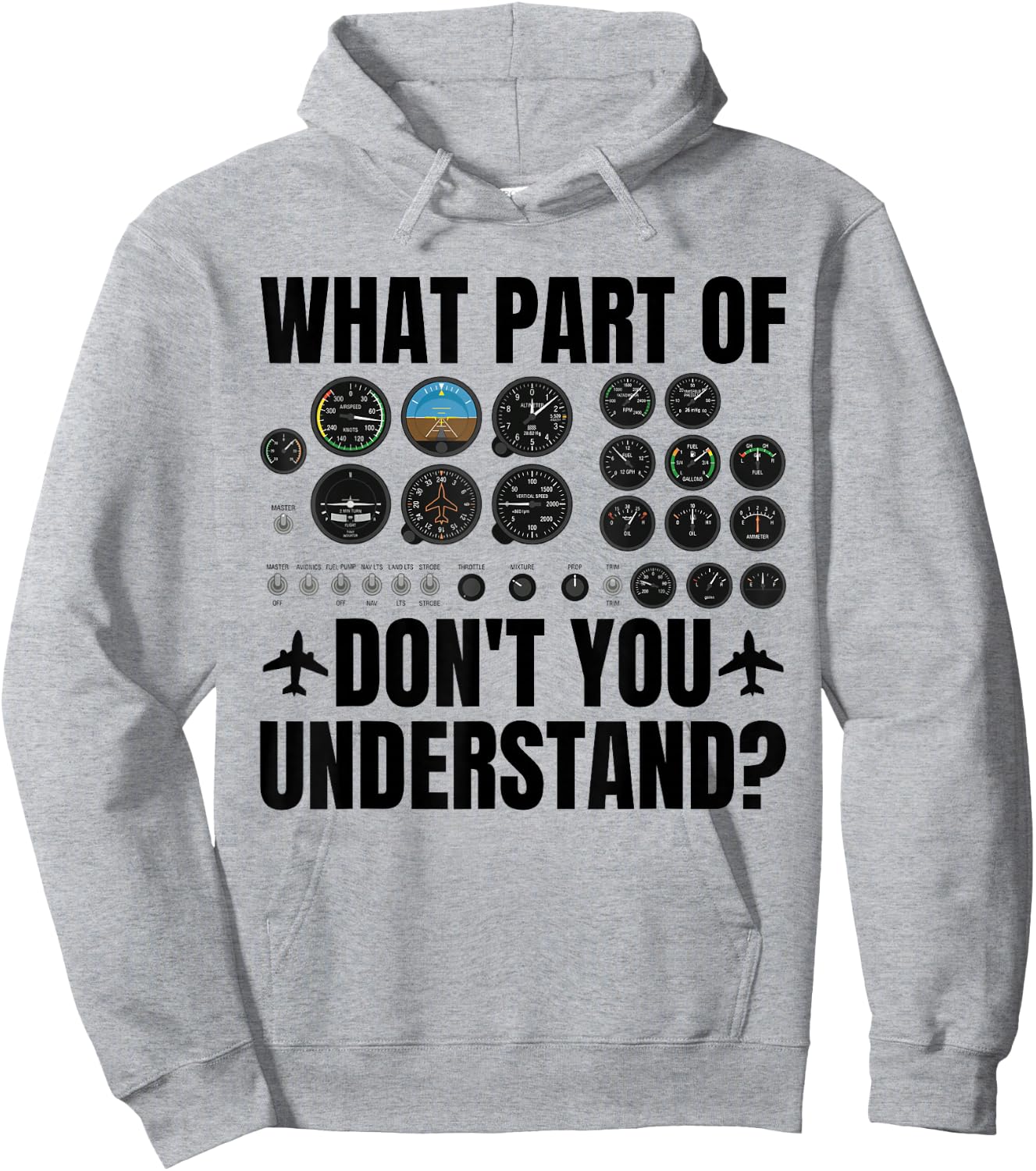 What Part of Don't You Understand Funny Pilot Airplane Hoodie - Hoodie | Ash