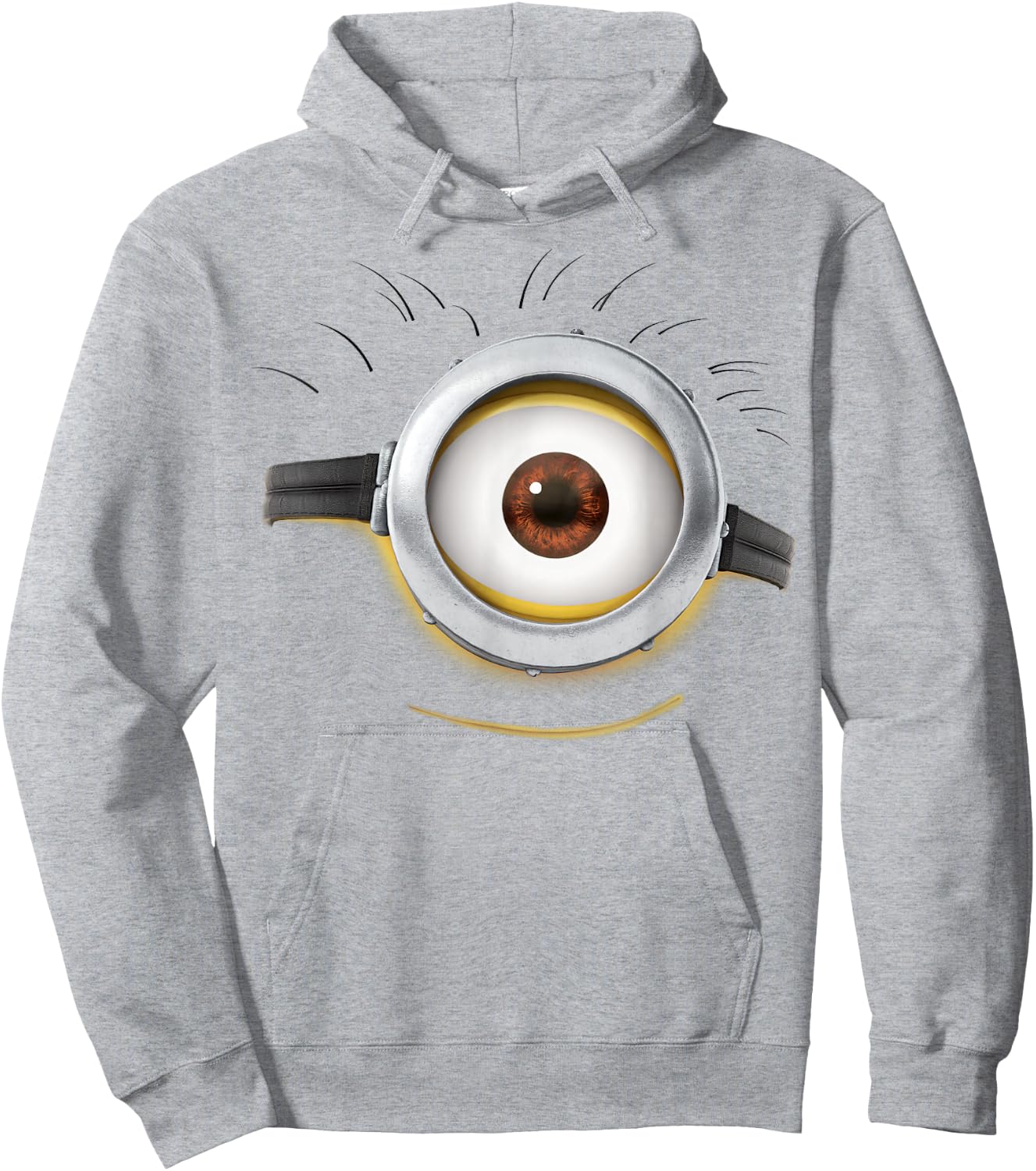 Despicable Me Minions Carl Side Smile Graphic Hoodie - Hoodie | Ash