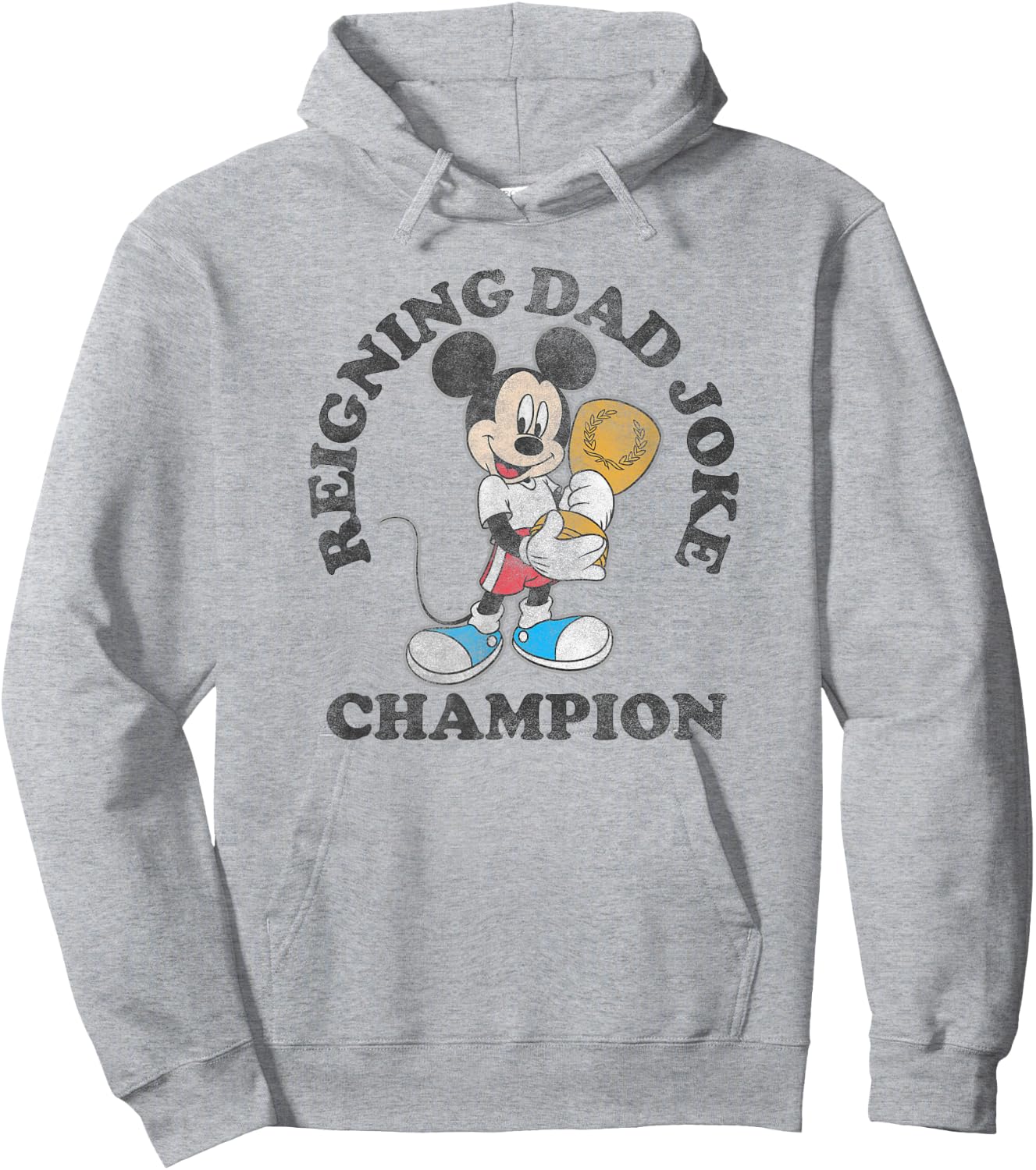 Disney Mickey Classic Father's Day Mickey Dad Joke Champion Hoodie - Hoodie | Ash