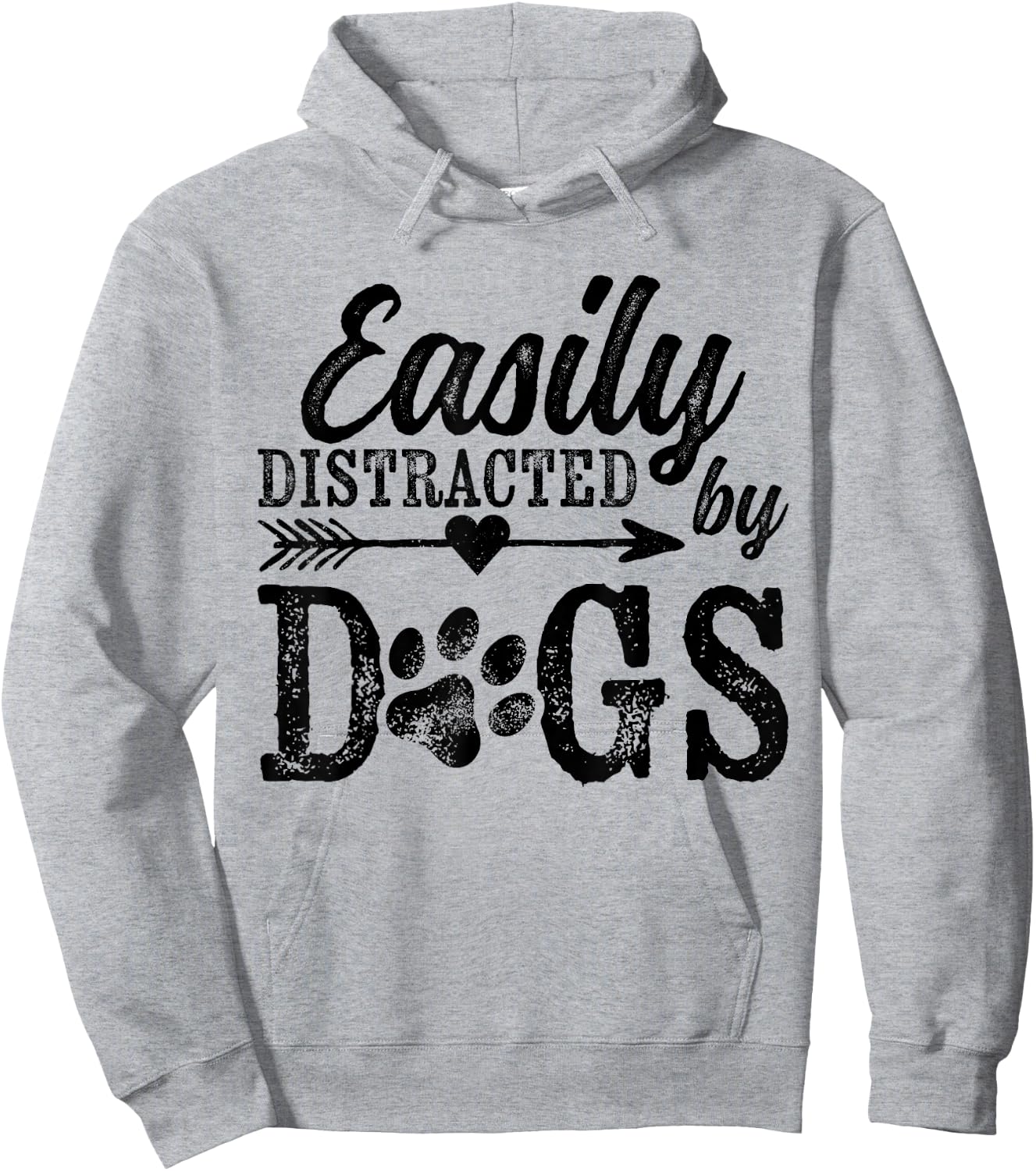 Easily Distracted by Dogs Funny Vintage Dog Lover Mom Saying Hoodie - Hoodie | Ash