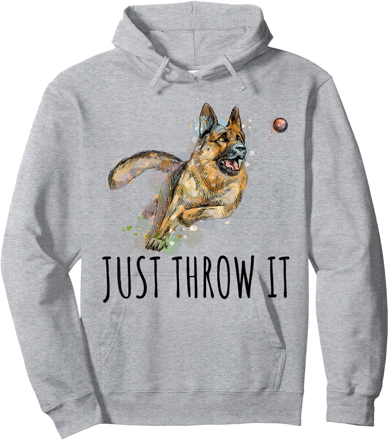 Belgian Malinois Love Just Throw It Play Fetch Dog Hoodie - Hoodie | Ash