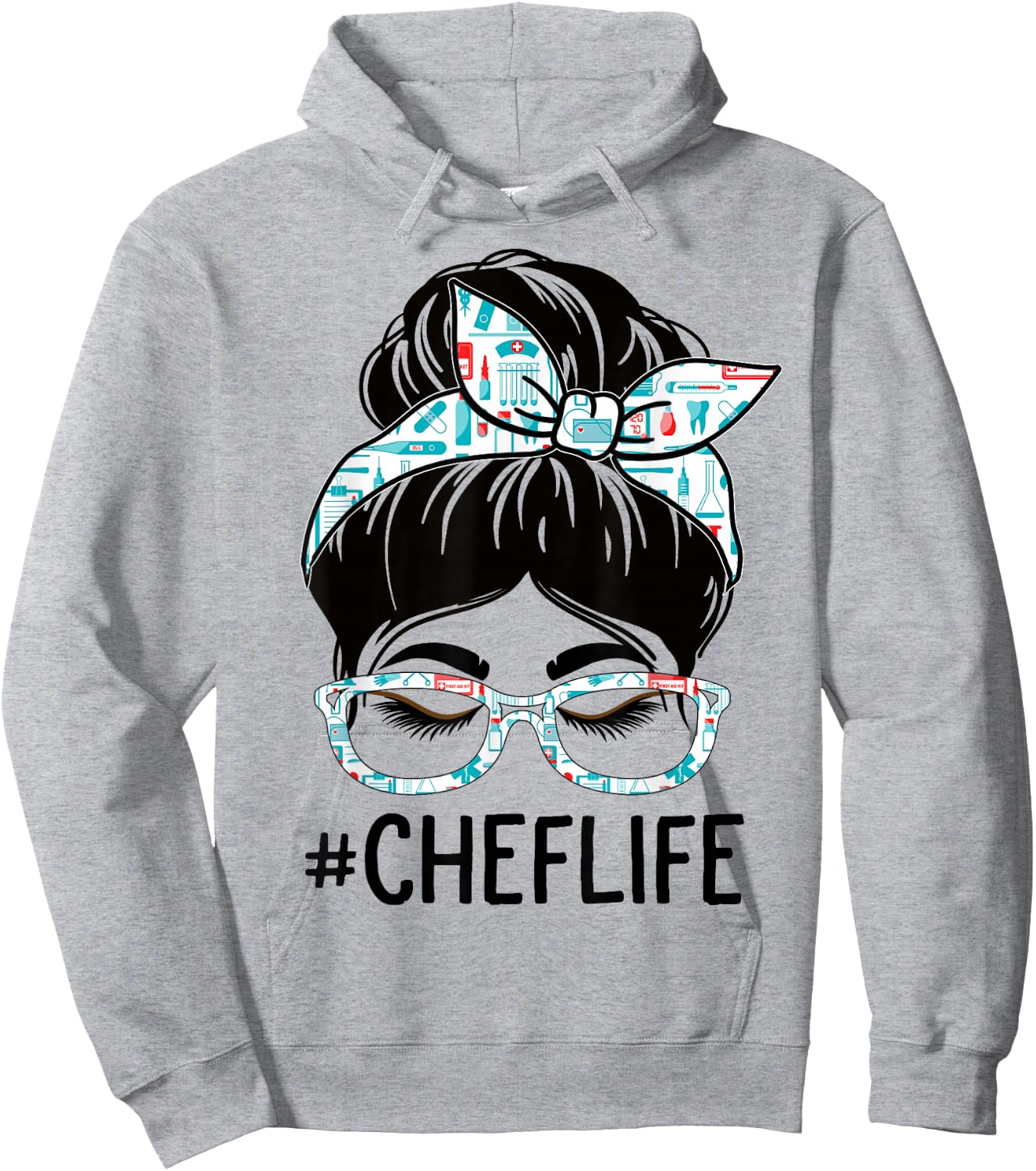 Chef Week Appreciation Day Women Messy Bun For Work Hoodie - Hoodie | Ash