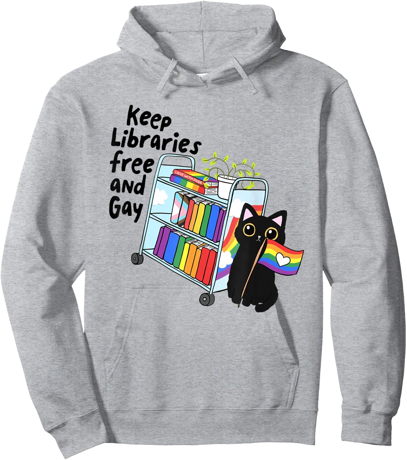 Keep Libraries Free Gay Pride Month Librarian LGBTQ Bookish Hoodie - Hoodie | Ash