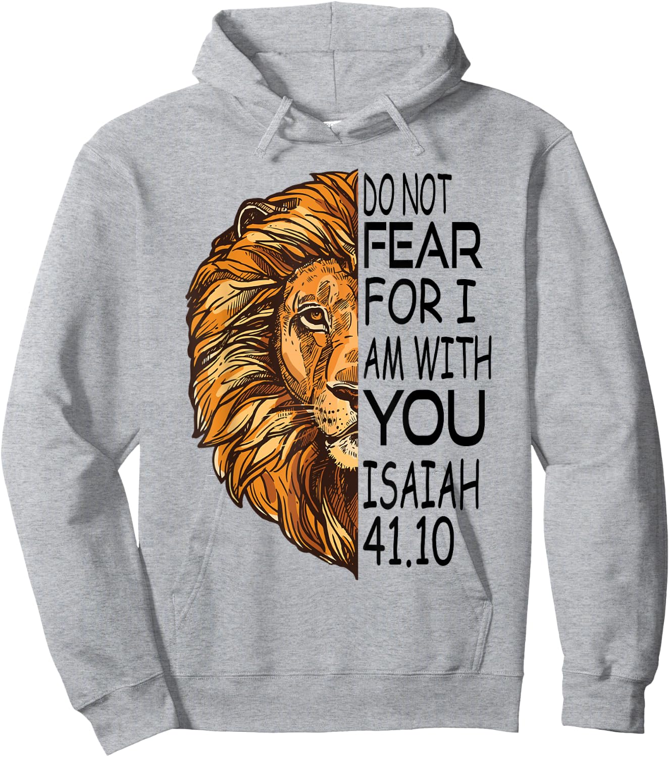 Christian Religious Bible Verse Sayings Lion Fear Scripture Hoodie - Hoodie | Ash