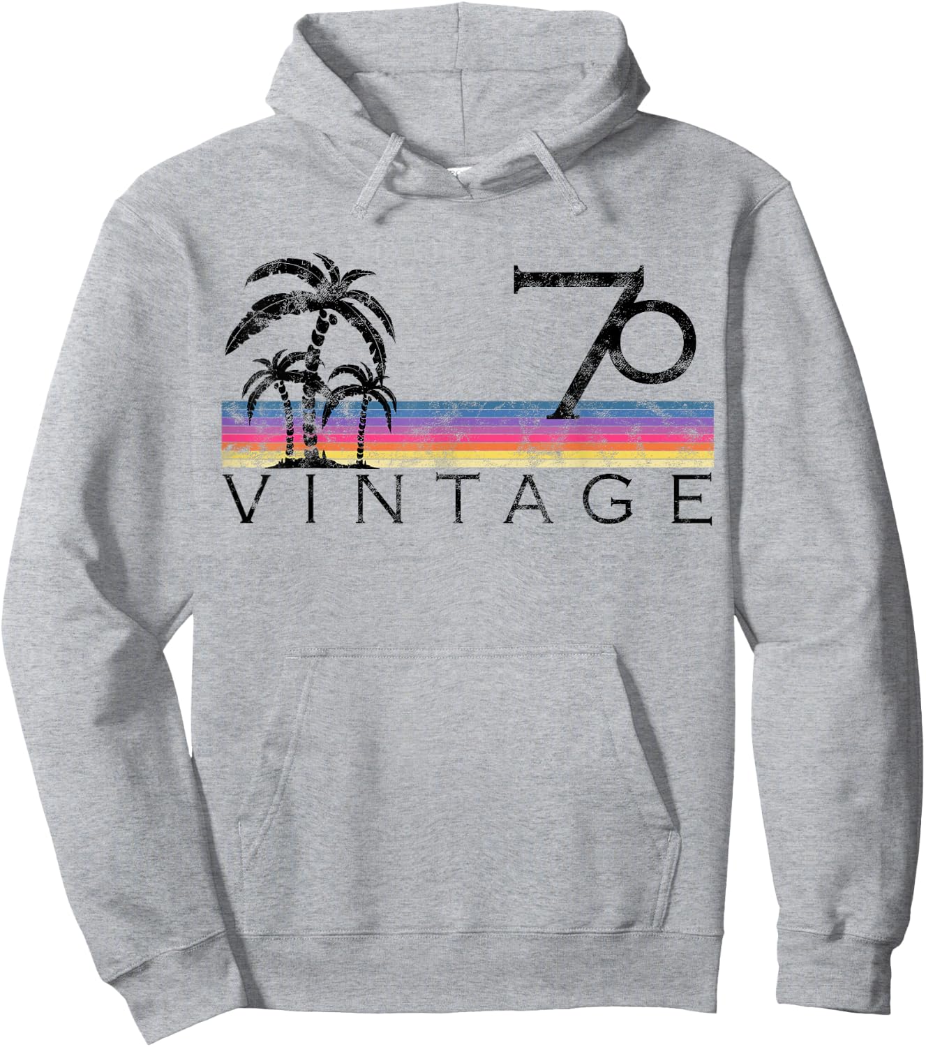 Vintage Surfing 1970 Pacific Ocean Sunset Birthday Gift Hoodie - Hoodie | Ash