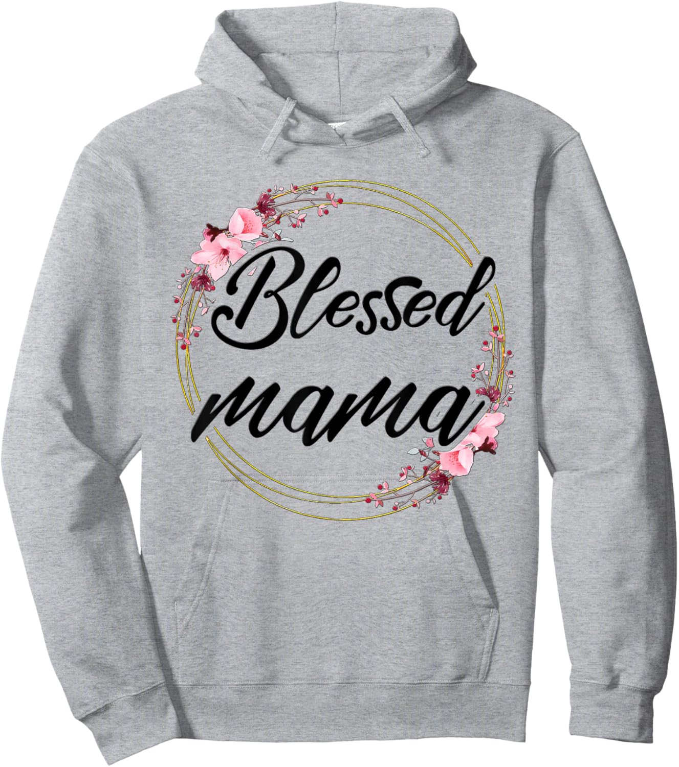 Blessed Mama Floral Wreath Roses Mother's Day Lover Hoodie - Hoodie | Ash