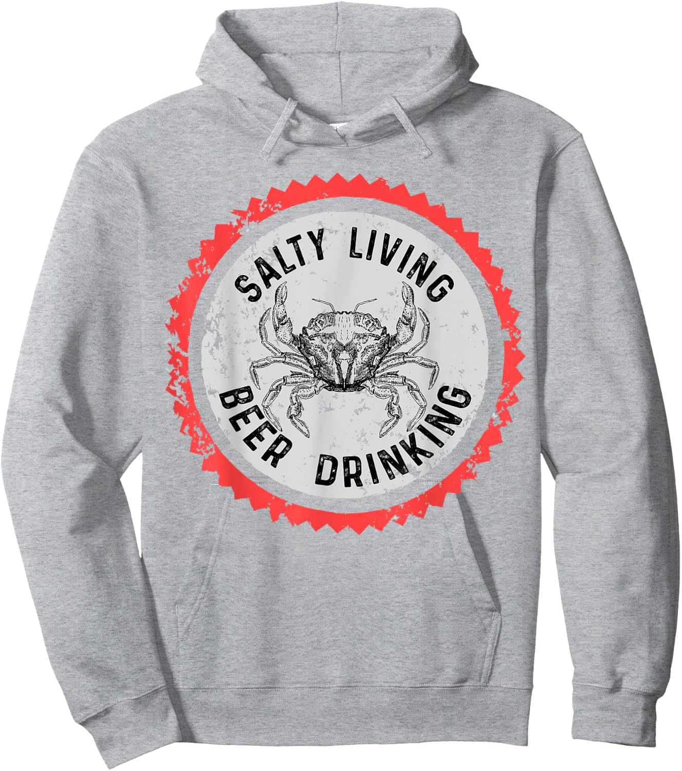 Funny Salty Living Beer Drinking Fishing Boating Pontooning Hoodie - Hoodie | Ash