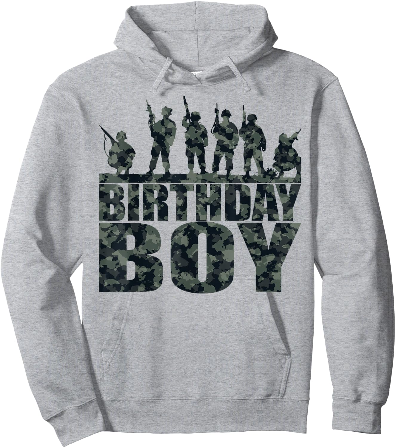Birthday Boy Army Party Military Party Supplies Camo Green Hoodie - Hoodie | Ash