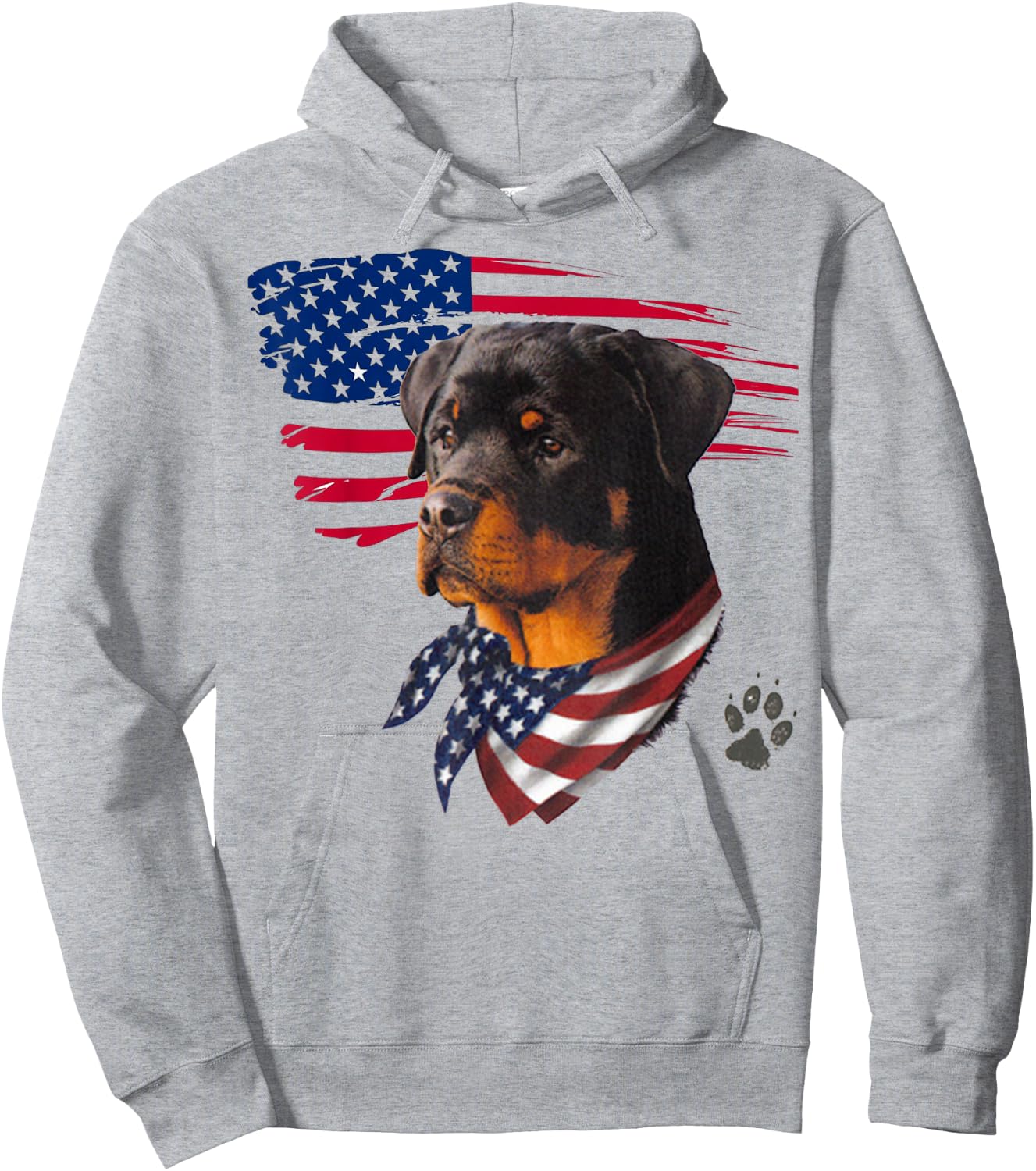 Rottweiler Dog USA American Flag Awesome Cool Women Kids Men Hoodie - Hoodie | Ash