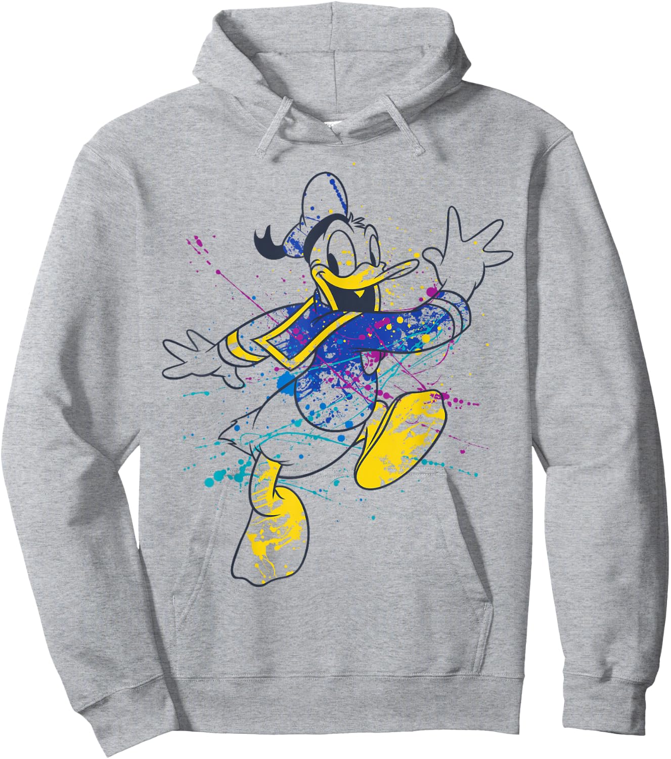 Disney Mickey and Friends Donald Duck Paint Splatter Hoodie - Hoodie | Ash