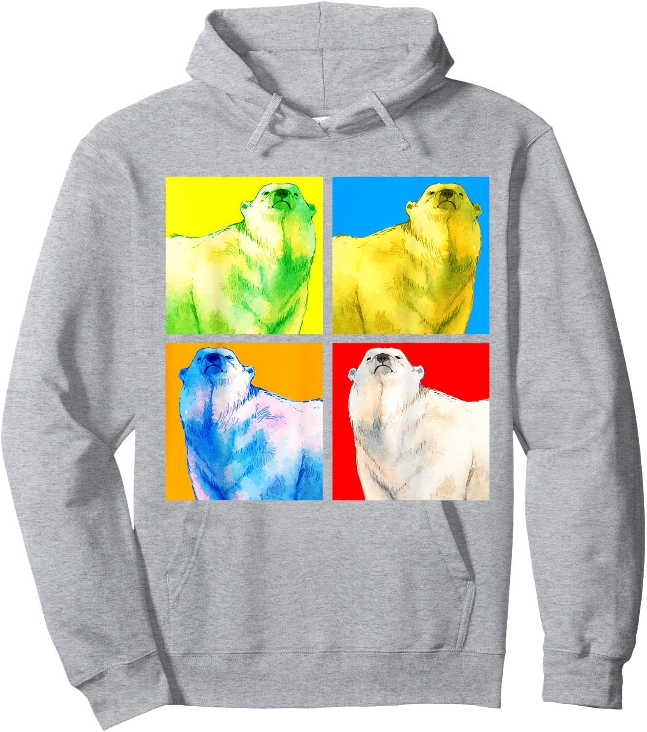 Arctic Animal Lover Pop Art Polar Bear Hoodie - Hoodie | Ash