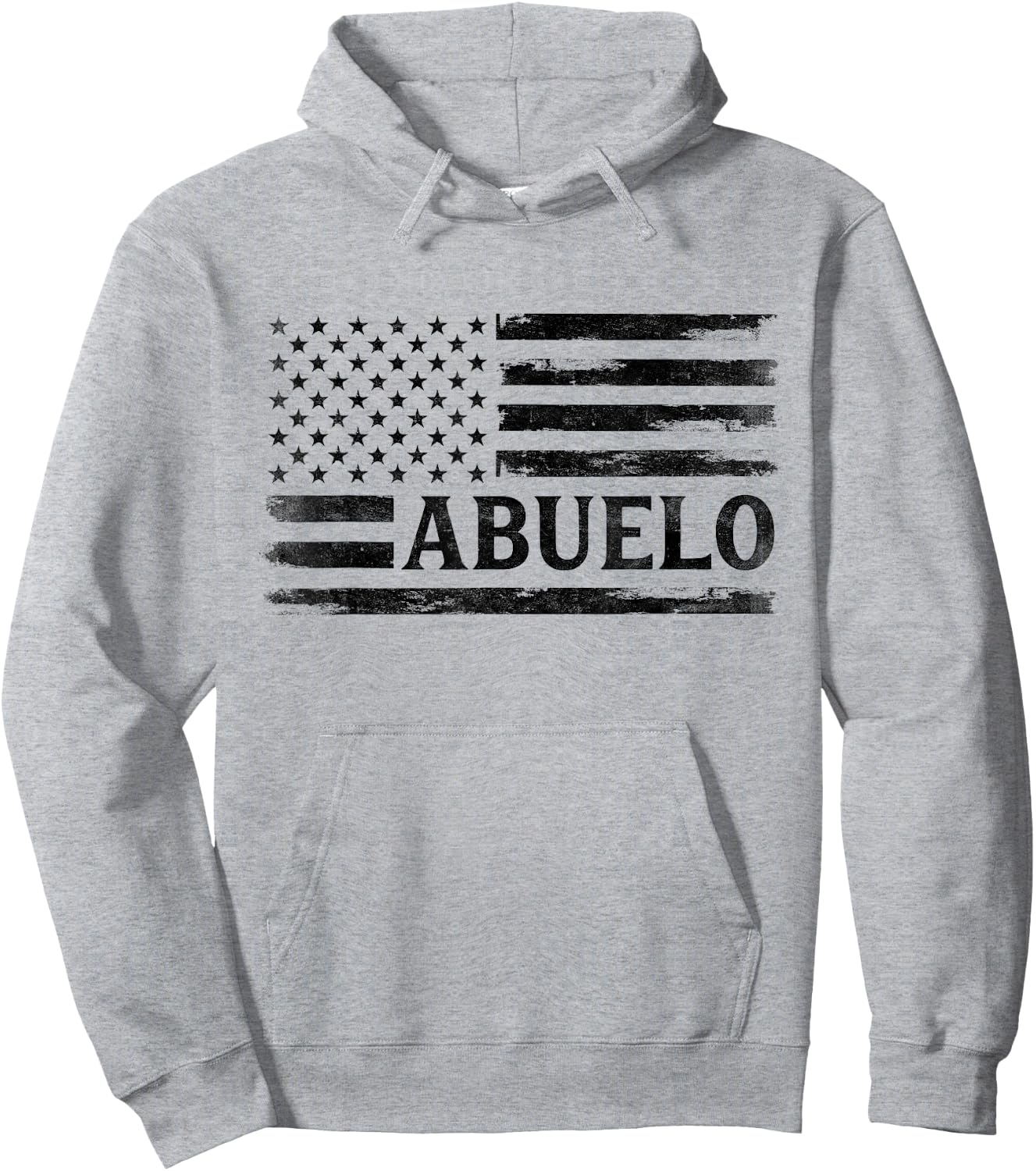 Abuelo Black Vintage USA Flag Father's Day Hoodie - Hoodie | Ash