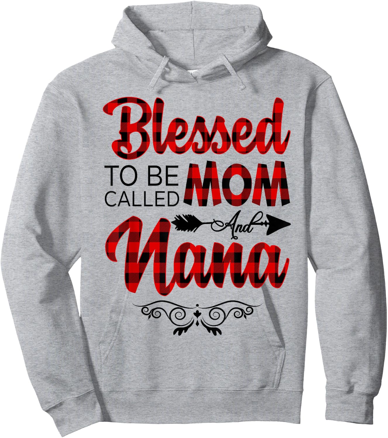 Blessed To Be Called Mom And Nana Shirt Floral Grandma Shirt Hoodie - Hoodie | Ash