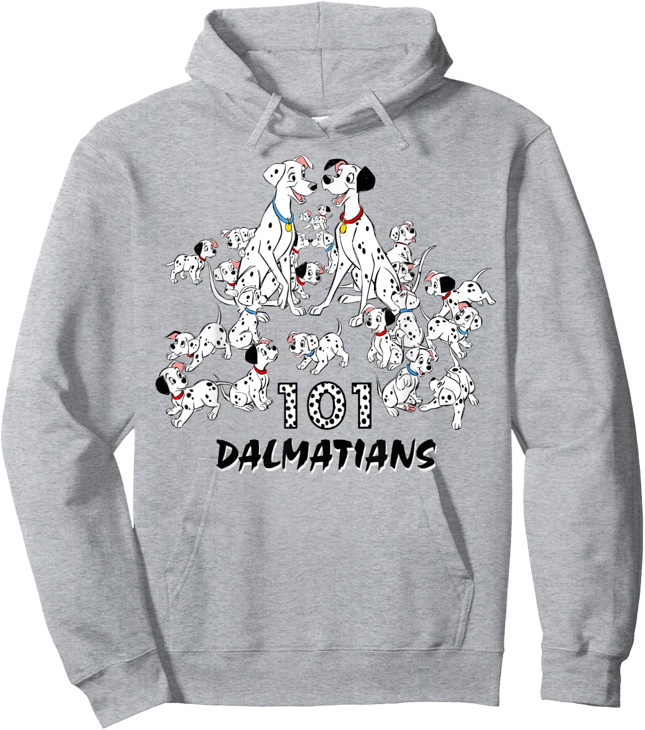Disney 101 Dalmatians Group Shot Title Logo Hoodie - Hoodie | Ash