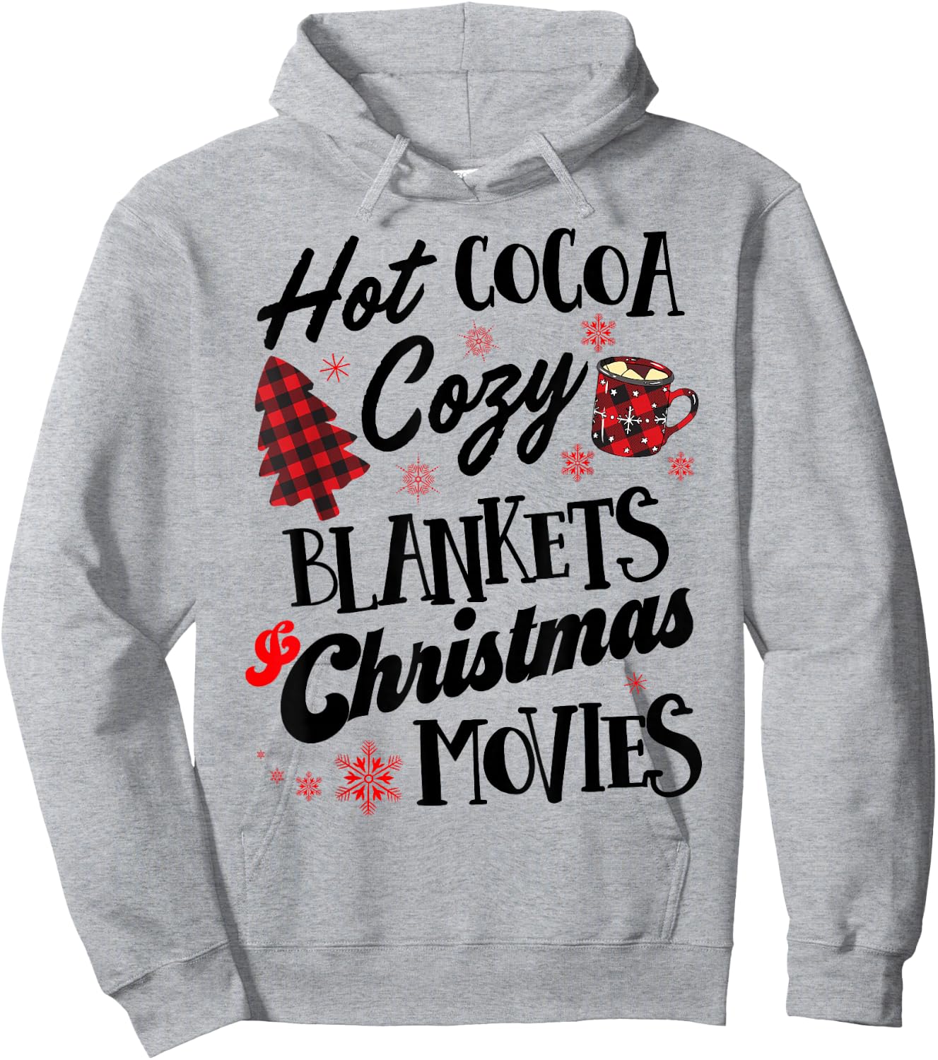 Hot Cocoa Cozy Blankets & Christmas Movies Funny Xmas Hoodie - Hoodie | Ash
