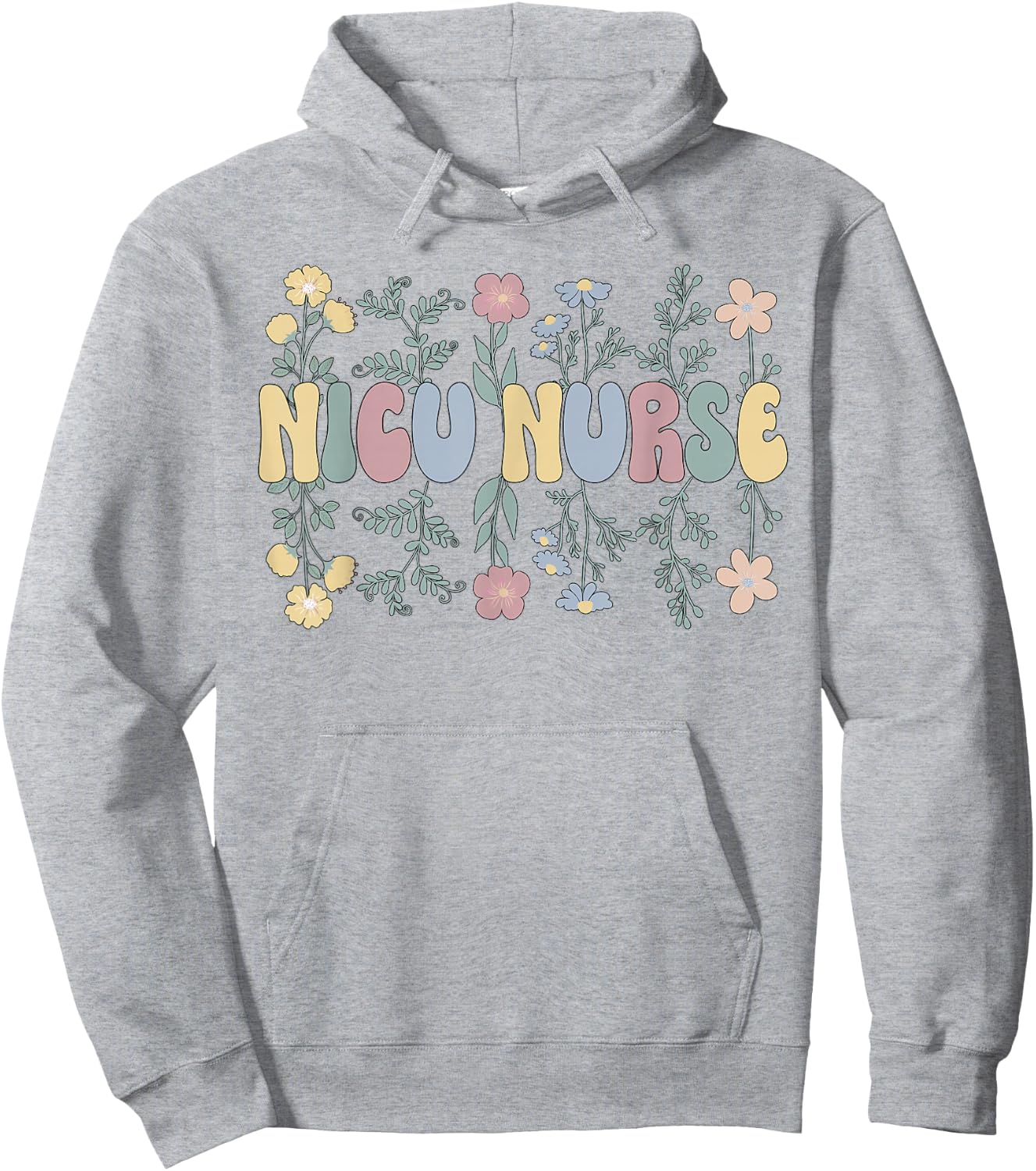 Groovy NICU Nurse Flowers NICU Nursing Hoodie - Hoodie | Ash
