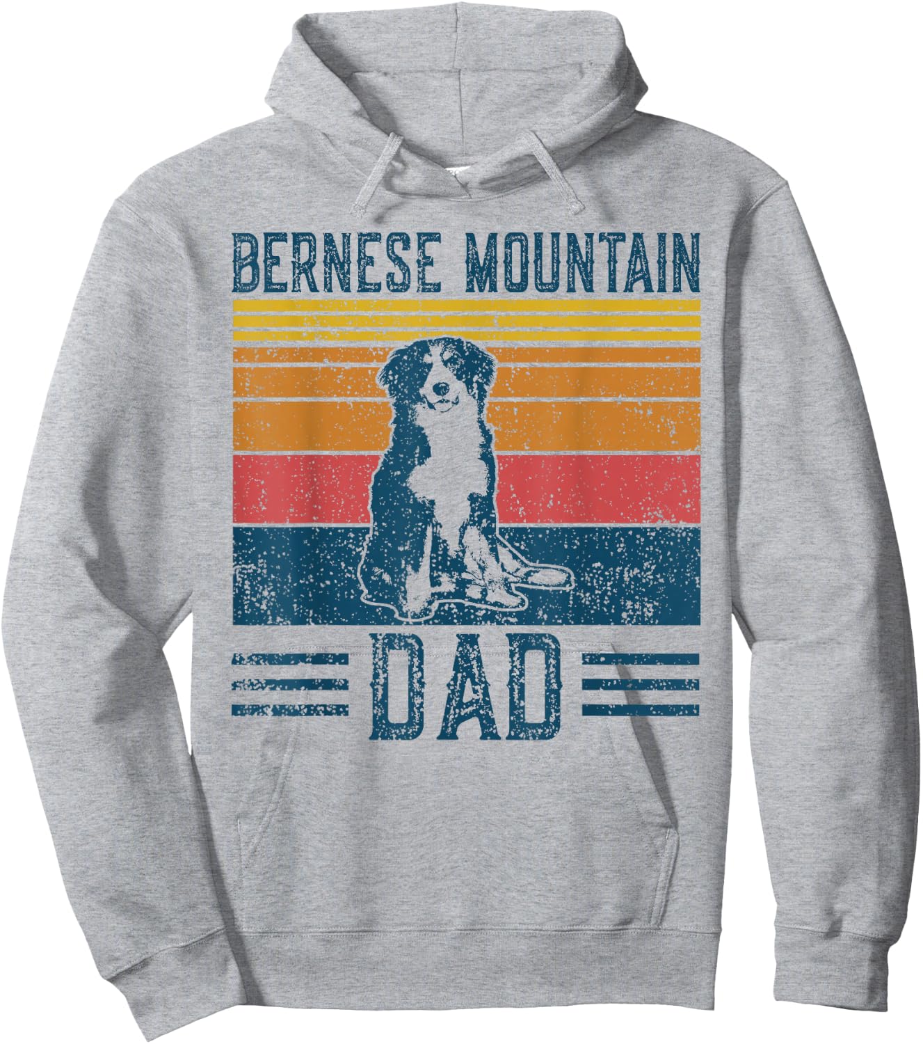Dog Berner Dad - Vintage Bernese Mountain Dad Hoodie - Hoodie | Ash
