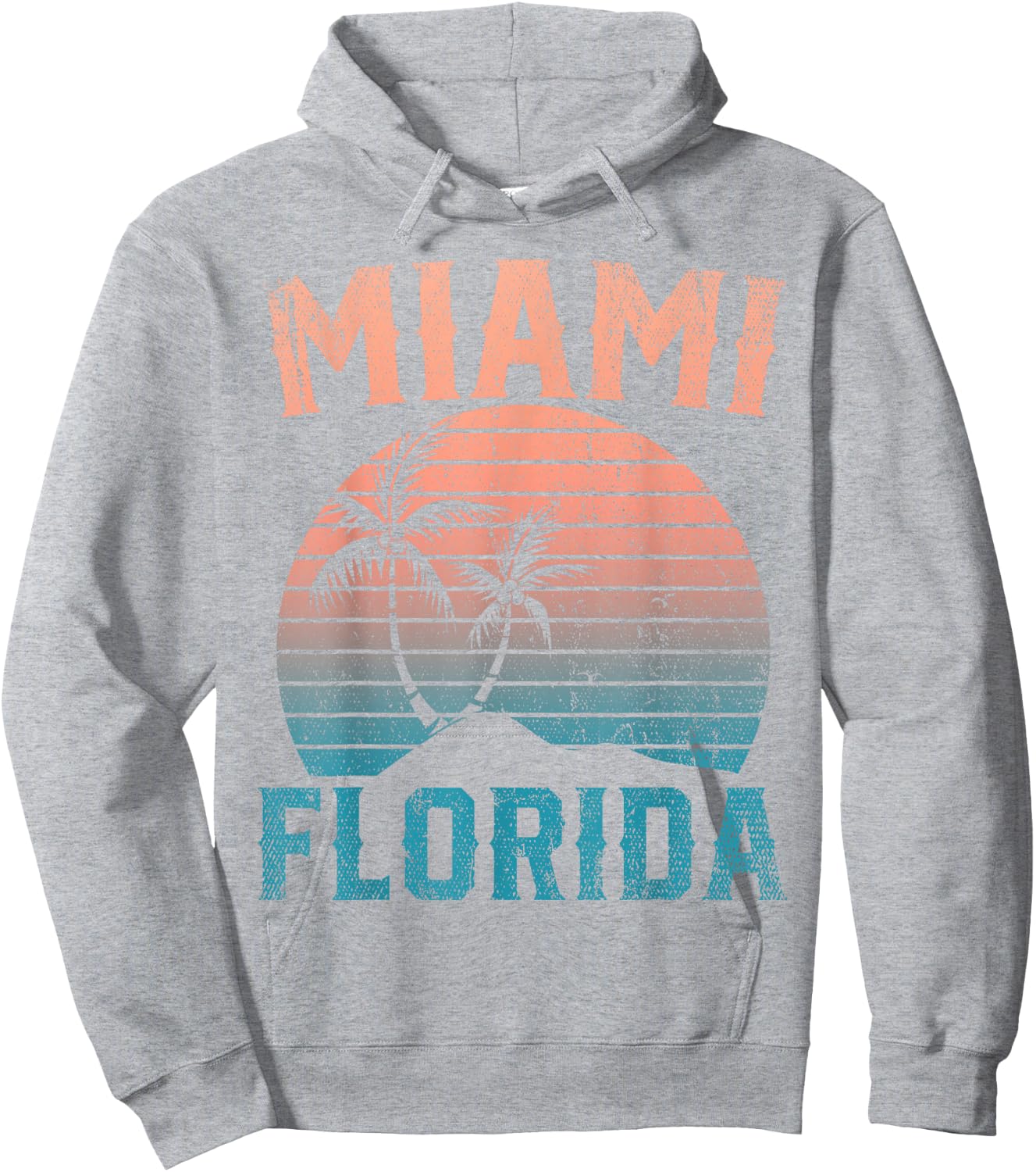 Miami Beach Tropical Summer Vacation Retro Miami Florida Men Women Kids Hoodie - Hoodie | Ash