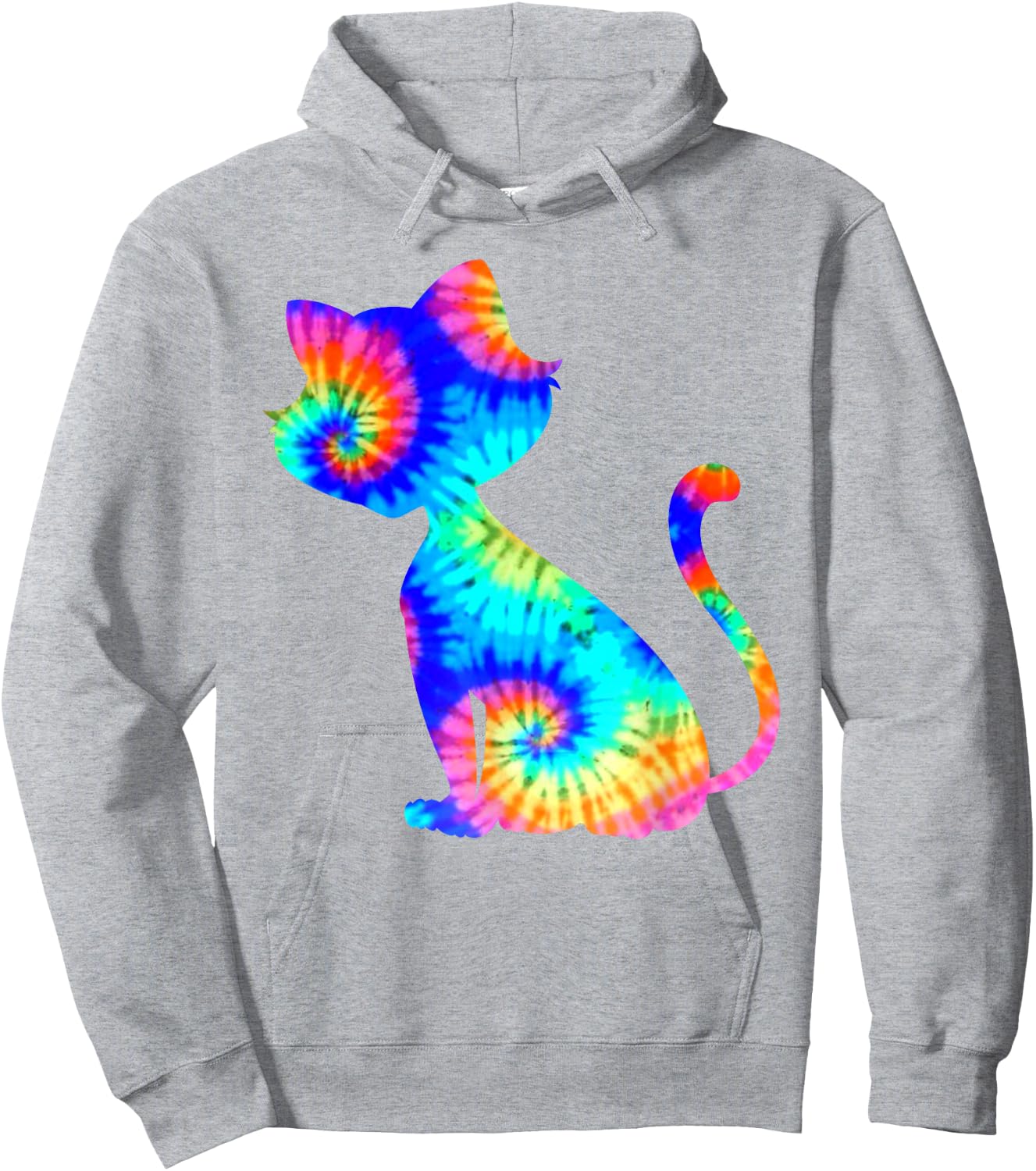 Tie Dye Cat Shirt | Colorful Tye Dye Kitten Hoodie - Hoodie | Ash