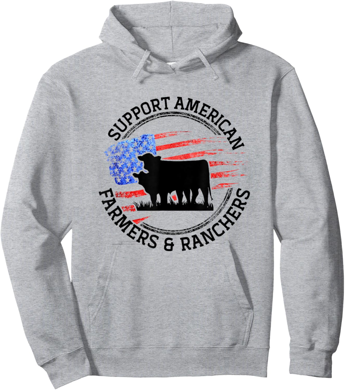 Support American Farmers & Ranchers Local Farmers Farming Hoodie - Hoodie | Ash