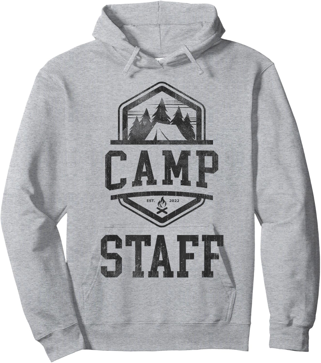 Vintage CAMP STAFF Crew Summer Counselor Campground Director Hoodie - Hoodie | Ash