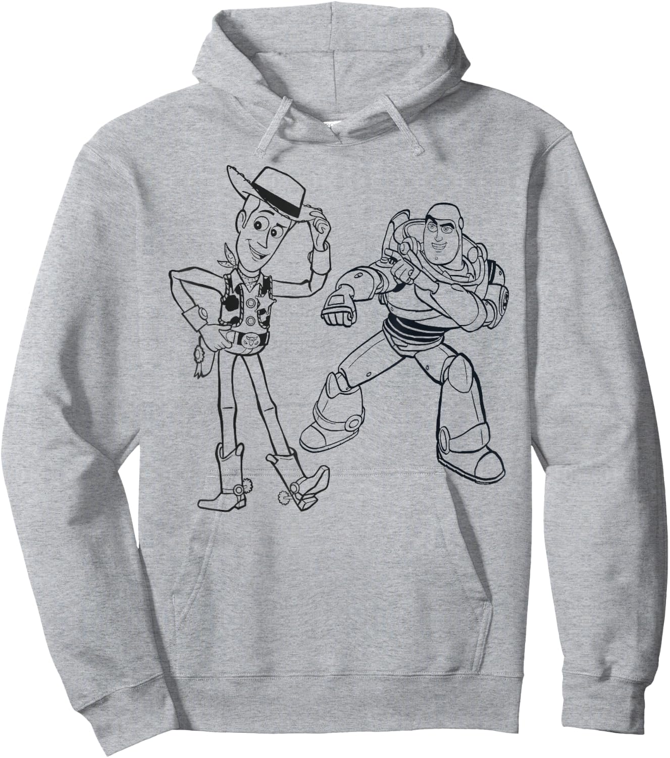 Disney PIXAR Toy Story Woody & Buzz Lightyear Sketch Book Hoodie - Hoodie | Ash