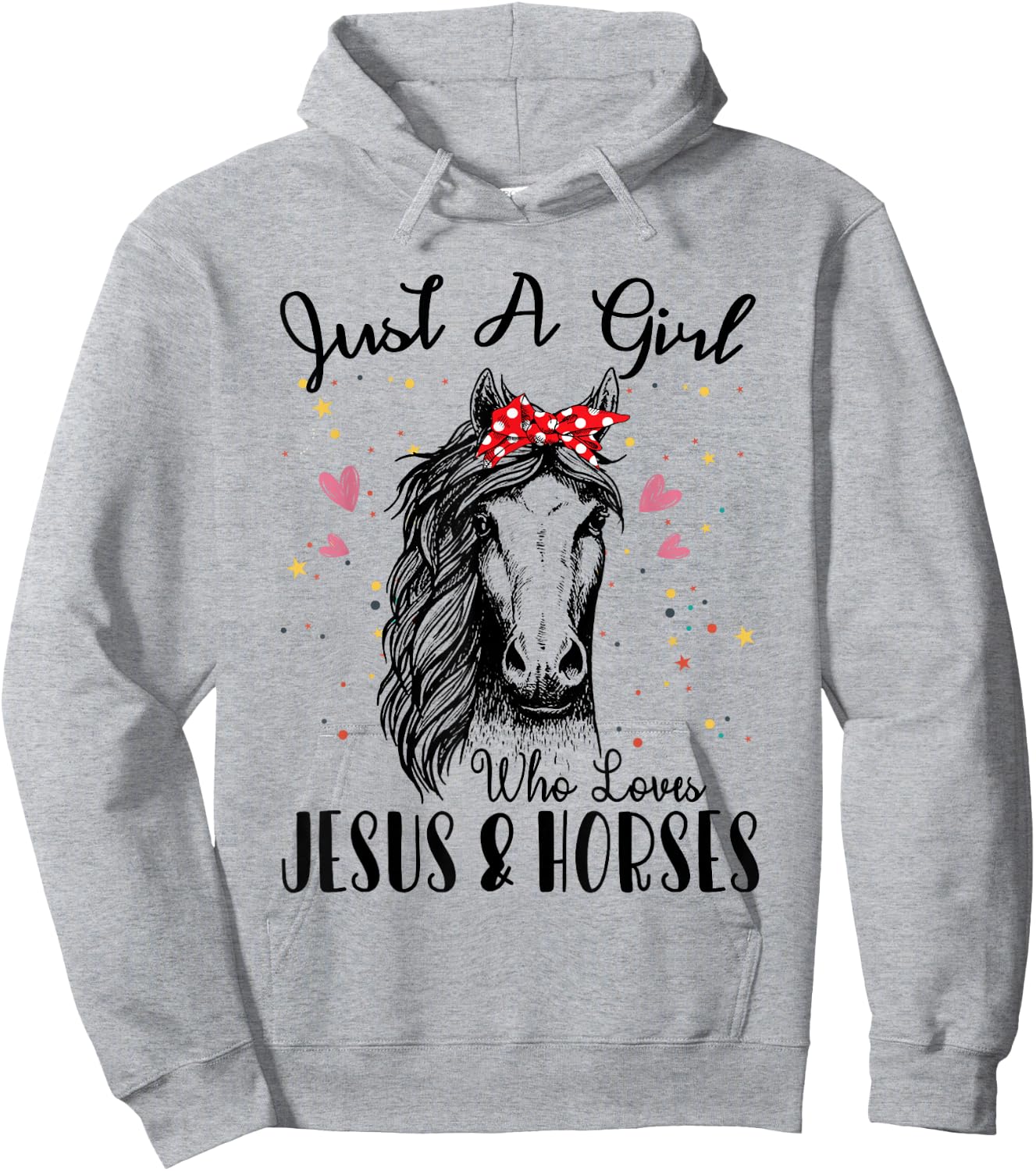 Just A Girl Who Loves Horses & Jesus Shirt Horse Riding Hoodie - Hoodie | Ash