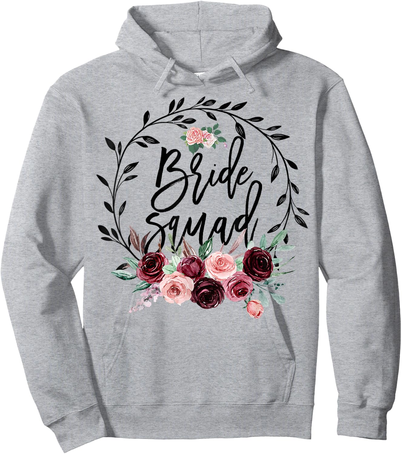 Flower Bride Squad Bridal Shower Wedding Bachelorette Party Hoodie - Hoodie | Ash