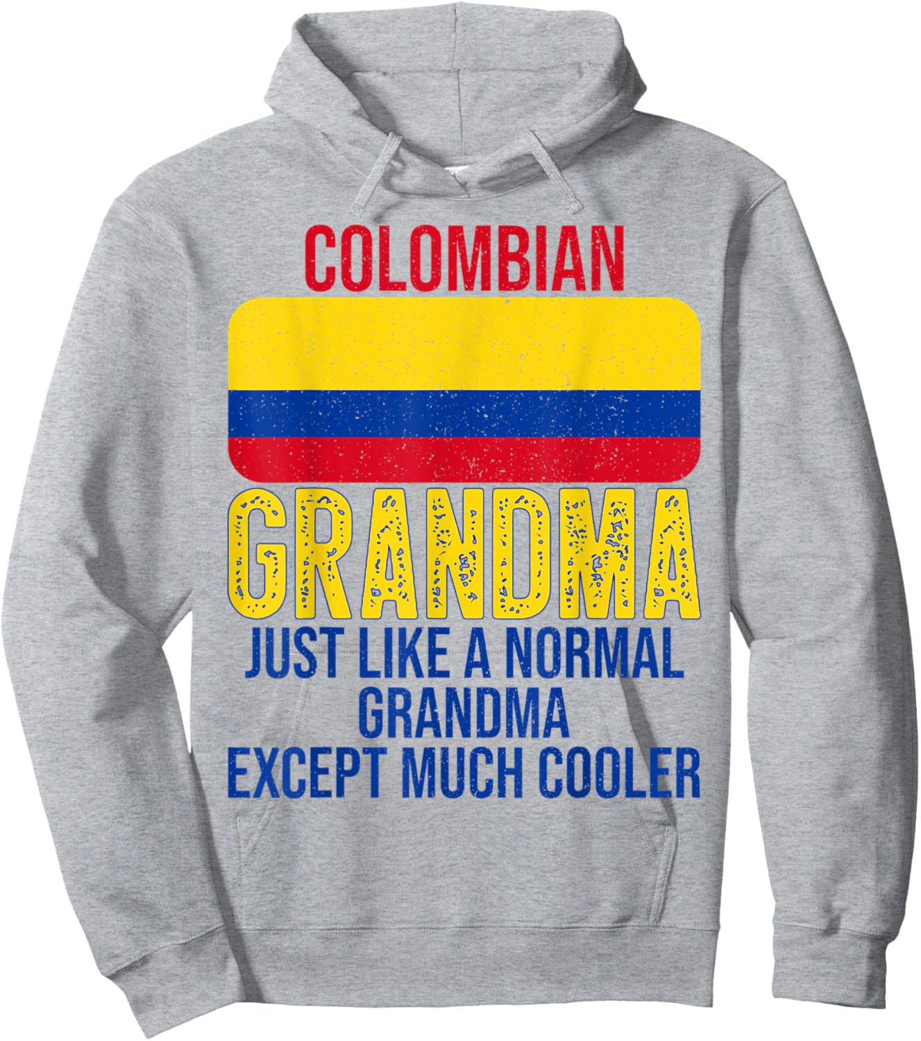 Vintage Colombian Grandma Colombia Flag for Mother's Day Hoodie - Hoodie | Ash
