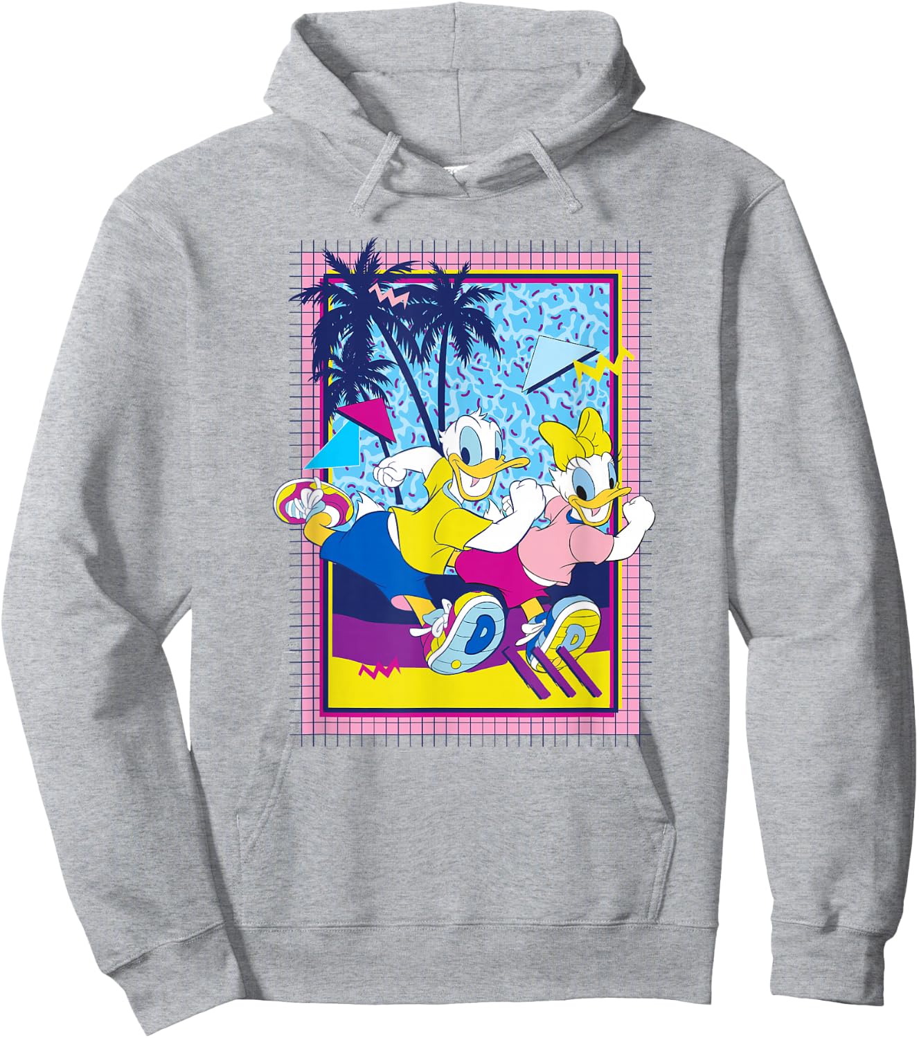 Disney Mickey And Friends Donald And Daisy Retro Run Poster Hoodie - Hoodie | Ash