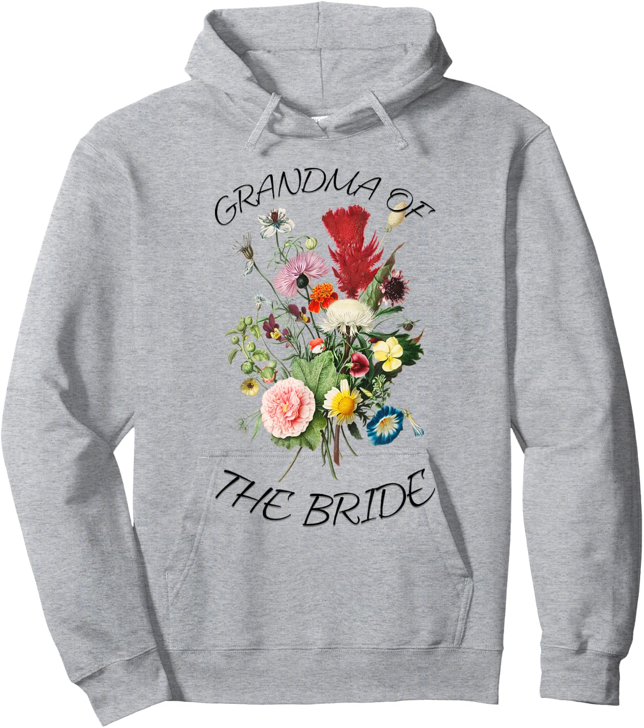 Grandma of The Bride Cute Bridal Shower Wedding Flower Women Hoodie - Hoodie | Ash