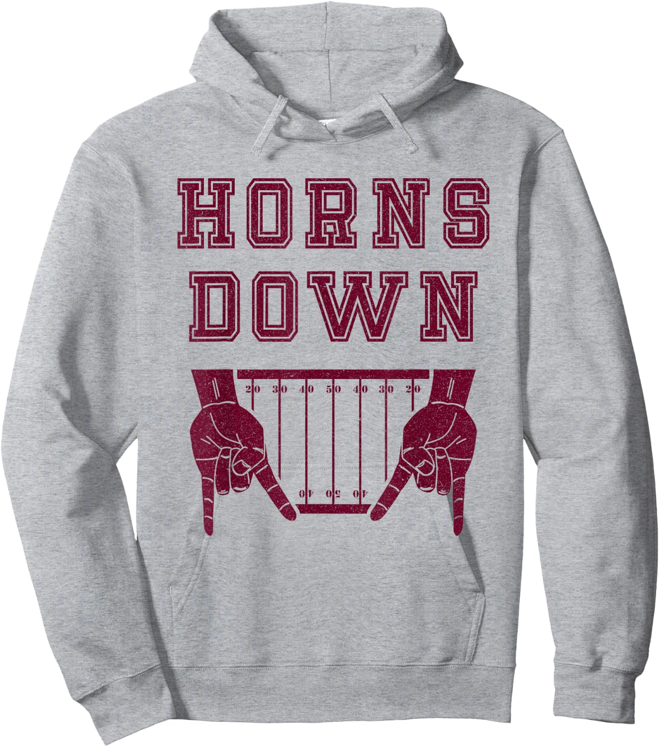 Horns Down Sign On Field Hoodie - Hoodie | Ash