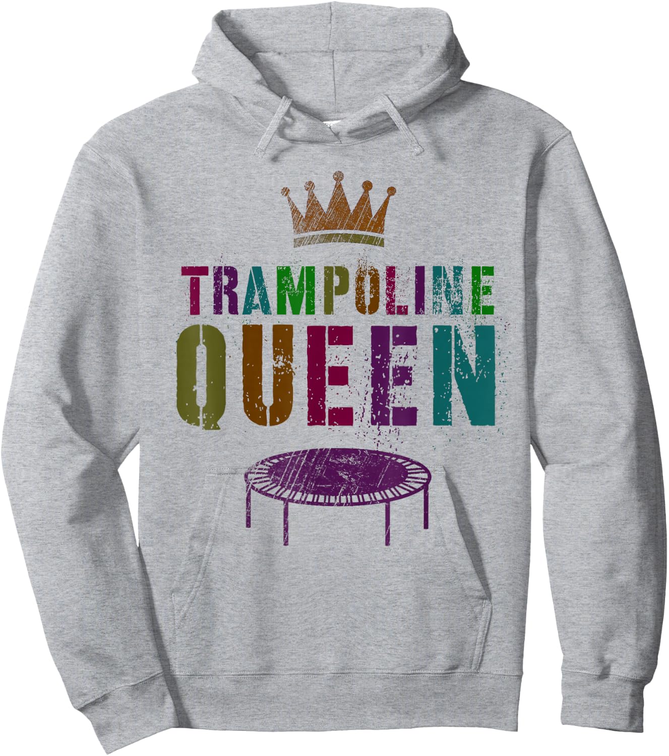 Gymnastics Girls Team TRAMPOLINE QUEEN Gymnast Squad Ladies Hoodie - Hoodie | Ash