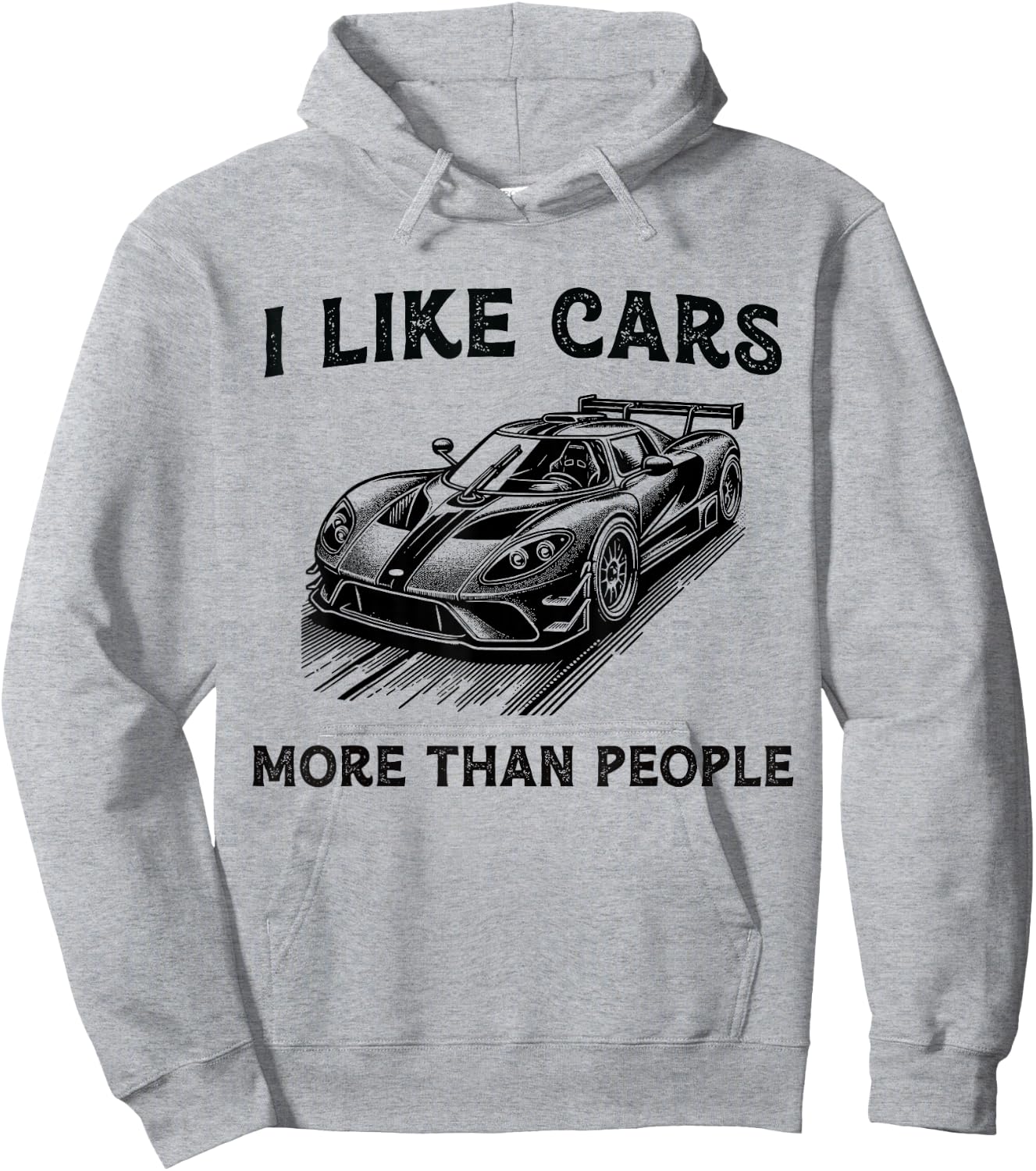 Funny Car Lover Present I like Cars more than People Hoodie - Hoodie | Ash