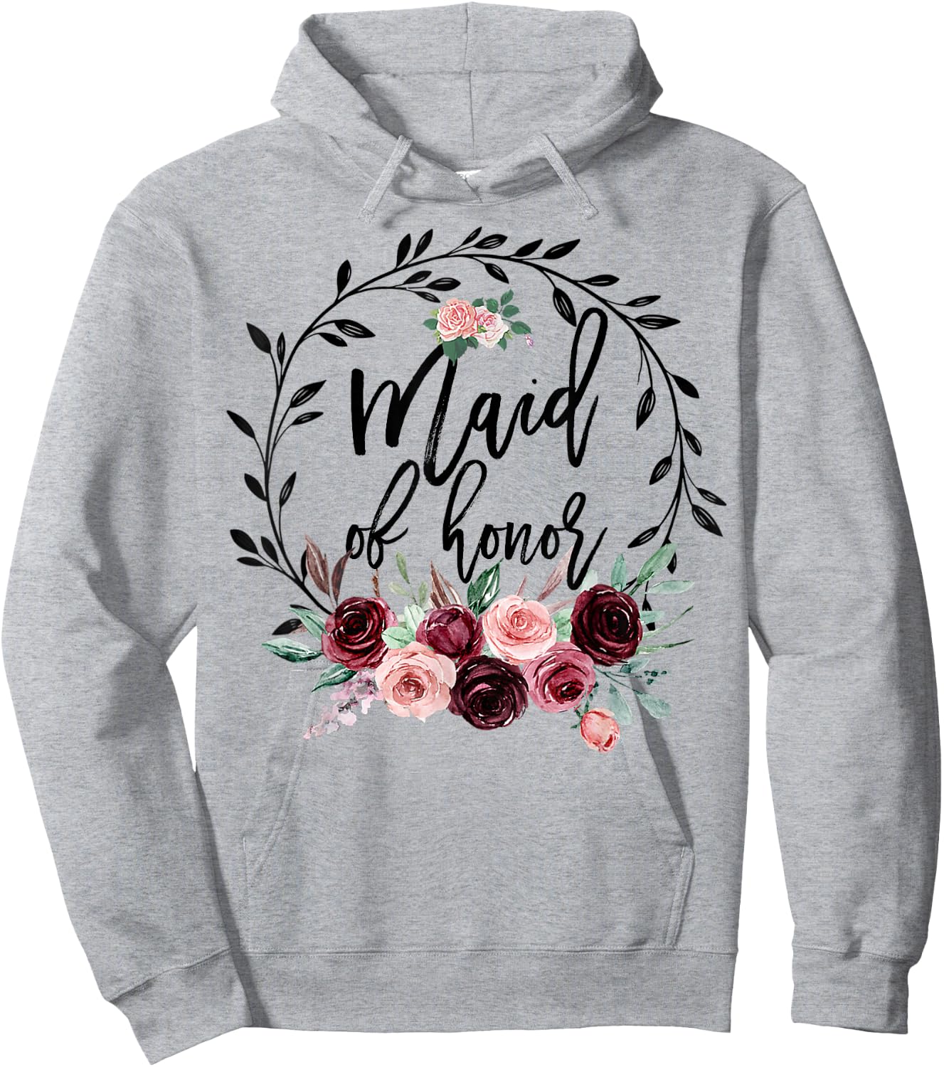 Flower Maid of Honor Shower Wedding Bachelorette Party Cute Hoodie - Hoodie | Ash