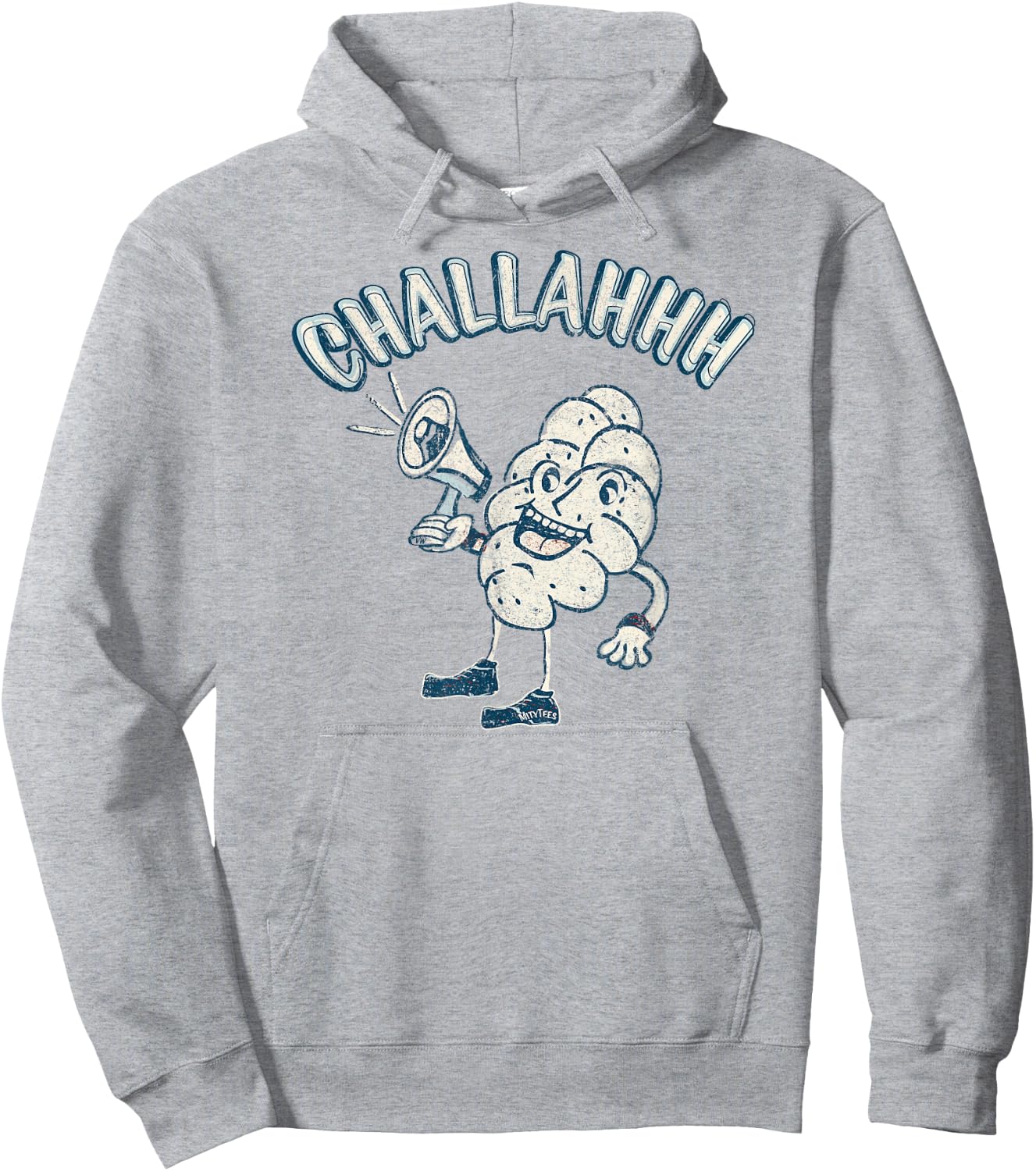 Challah Man - Retro Holiday Character - Funny Vintage Hoodie - Hoodie | Ash