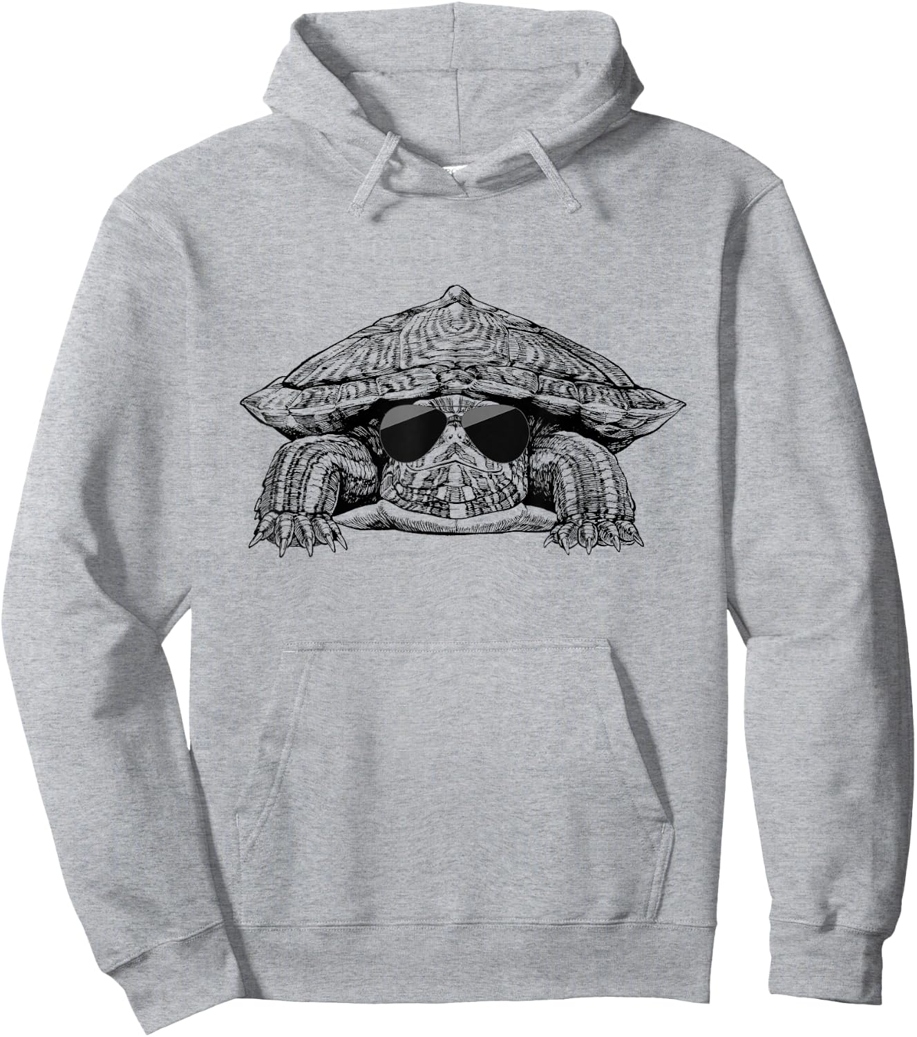 Red eared slider turtle with Sunglasses Hoodie - Hoodie | Ash