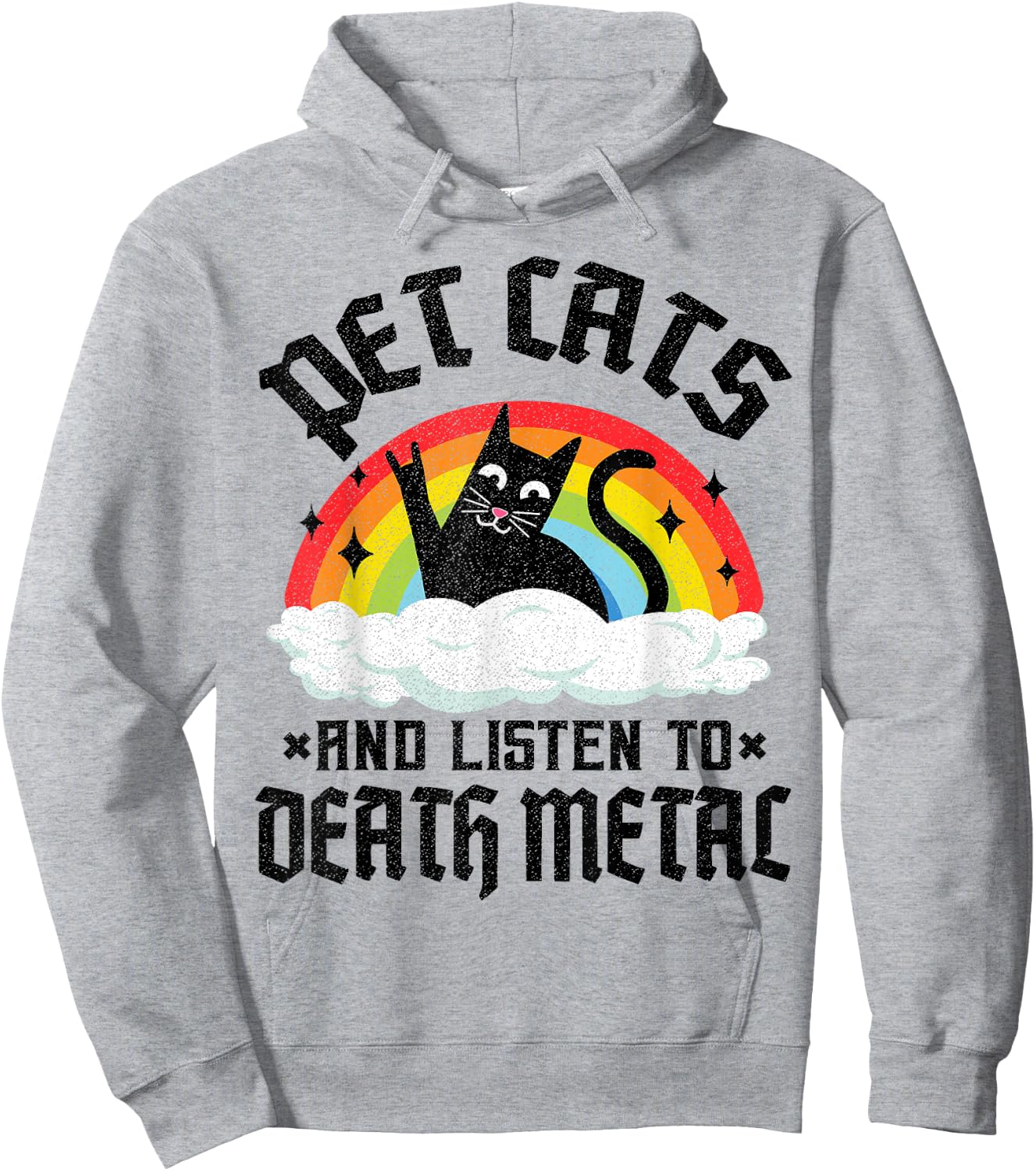 Pet Cats And Listen To Death Metal Kids Goth Heavy Metal Hoodie - Hoodie | Ash