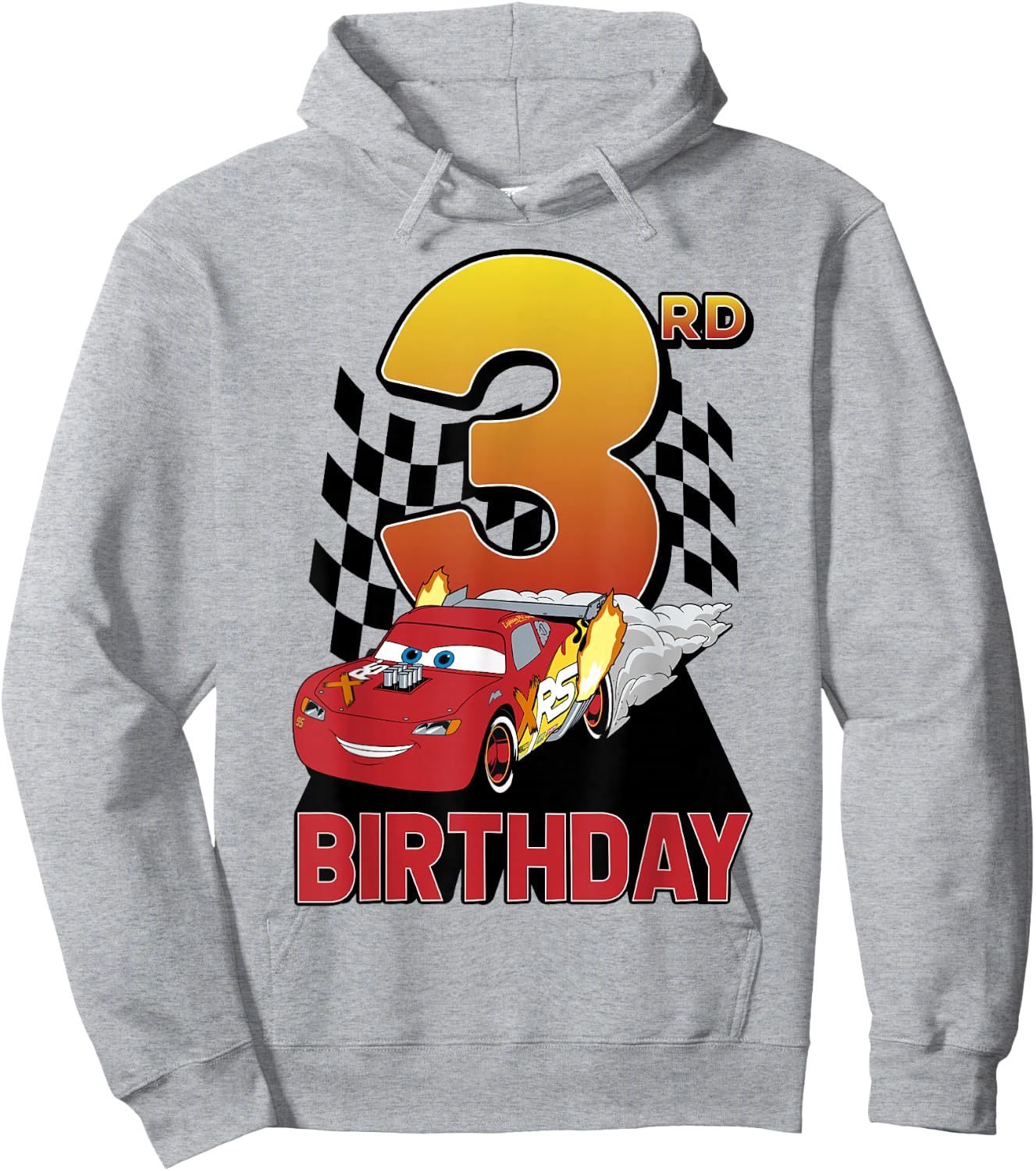 Disney Pixar Cars Lightning McQueen 3rd Birthday Race Logo Hoodie - Hoodie | Ash